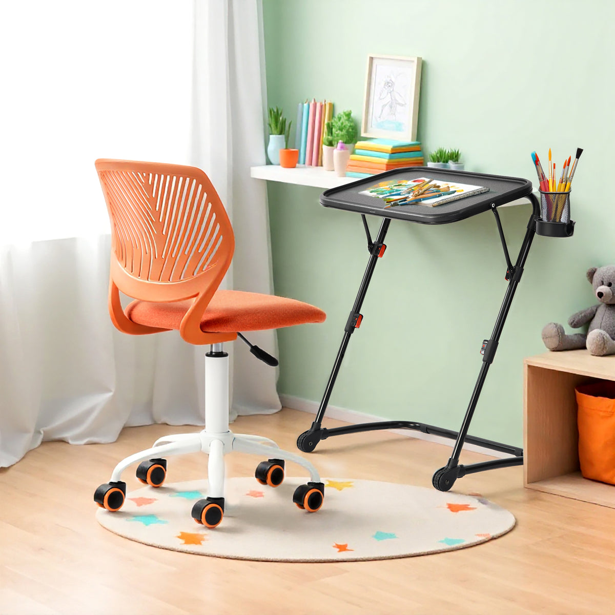Homy Casa Carnation Citrus 15.7" Office Chair for Home Workspace
