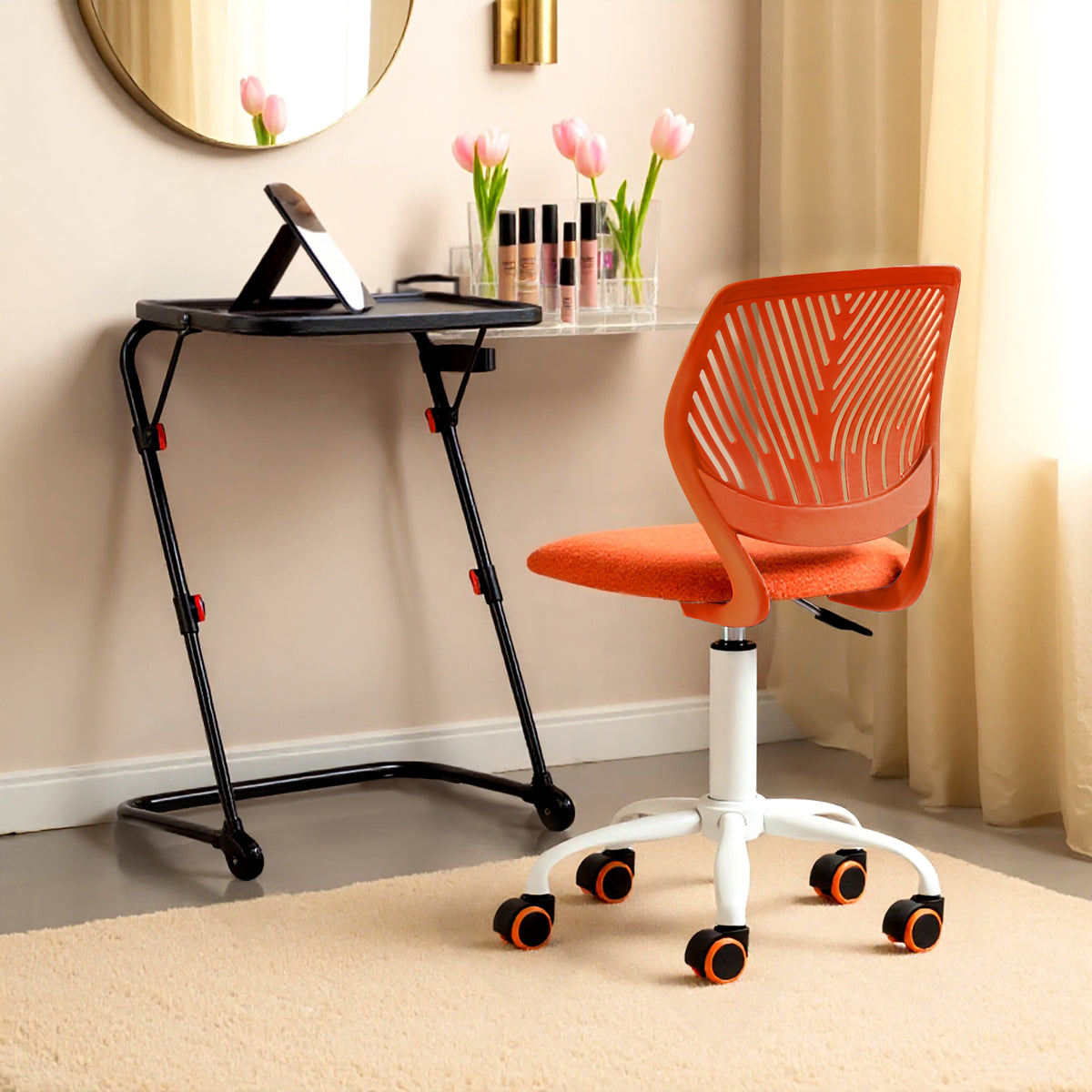 Homy Casa Carnation Citrus 15.7" Office Chair for Home Workspace