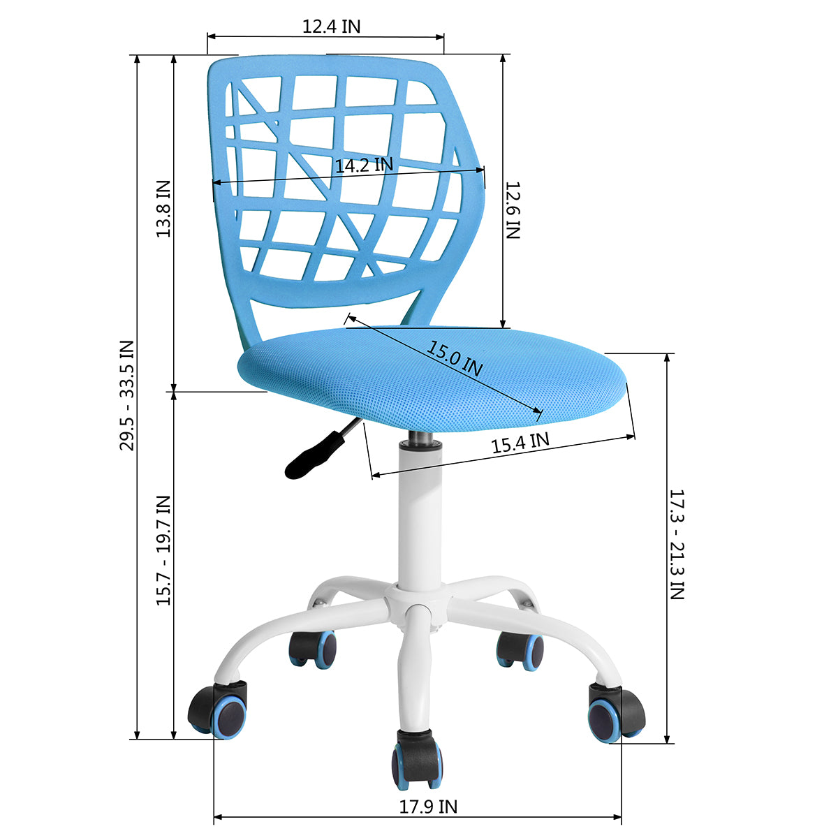 Homy Casa Looney+Carnation Bedroom Vanity Set with Mirror and Blue Office Chair