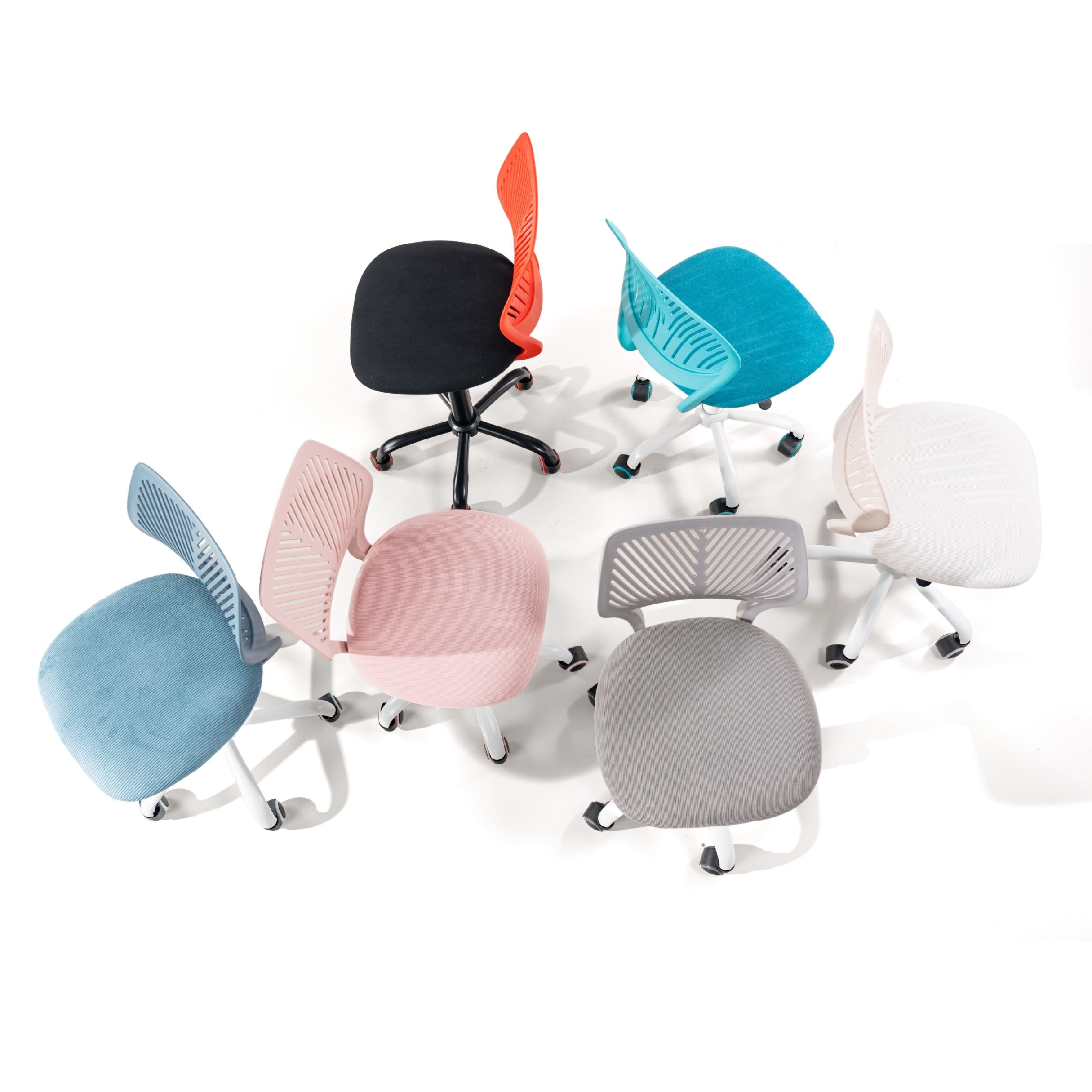 Homy Casa Carnation Turquoise Green PP Backrest Office Chair - Stylish & Durable Design