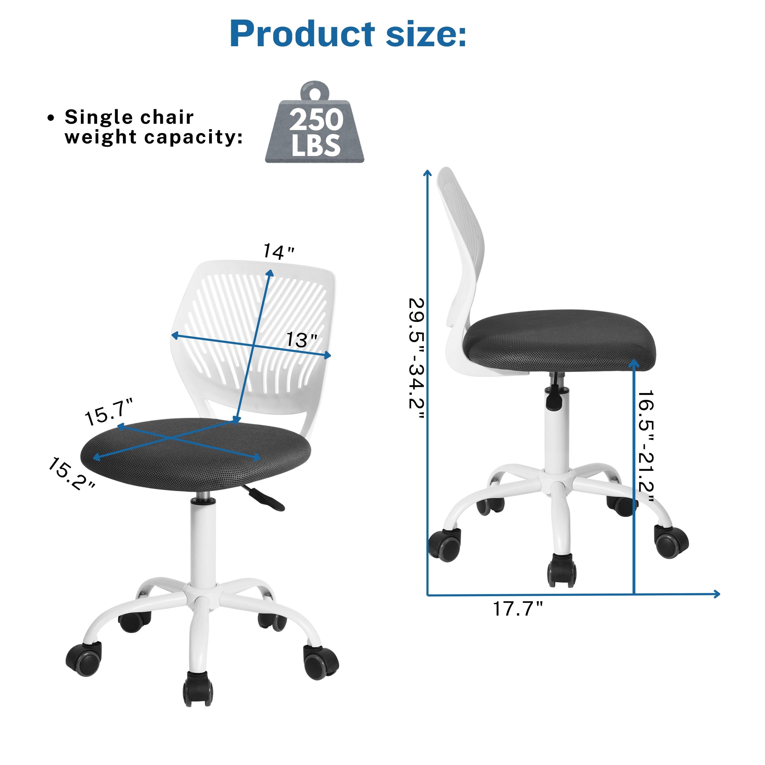 Carnation PP Backrest Office Chair - Stylish & Durable Design