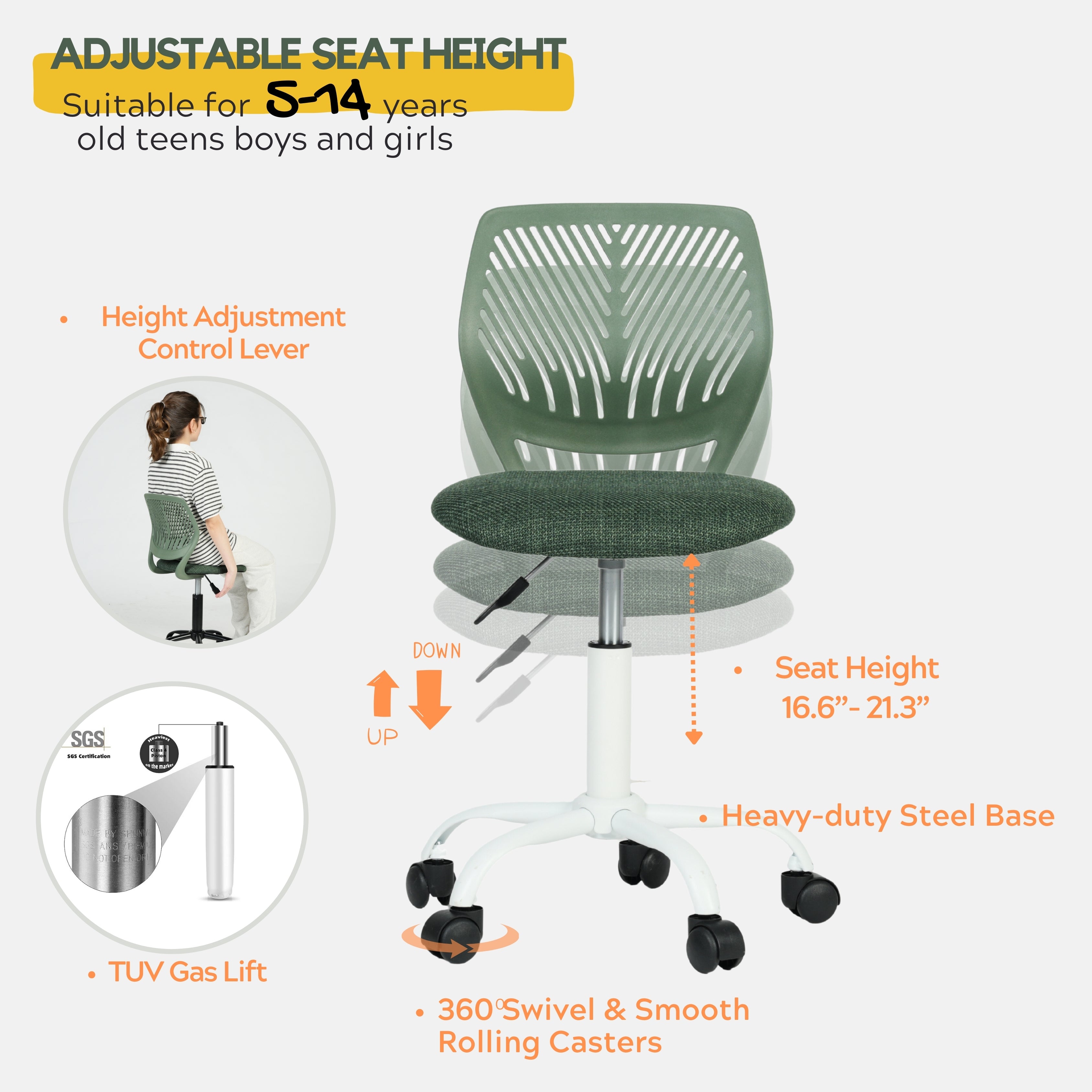 Carnation PP Backrest Office Chair - Stylish & Durable Design