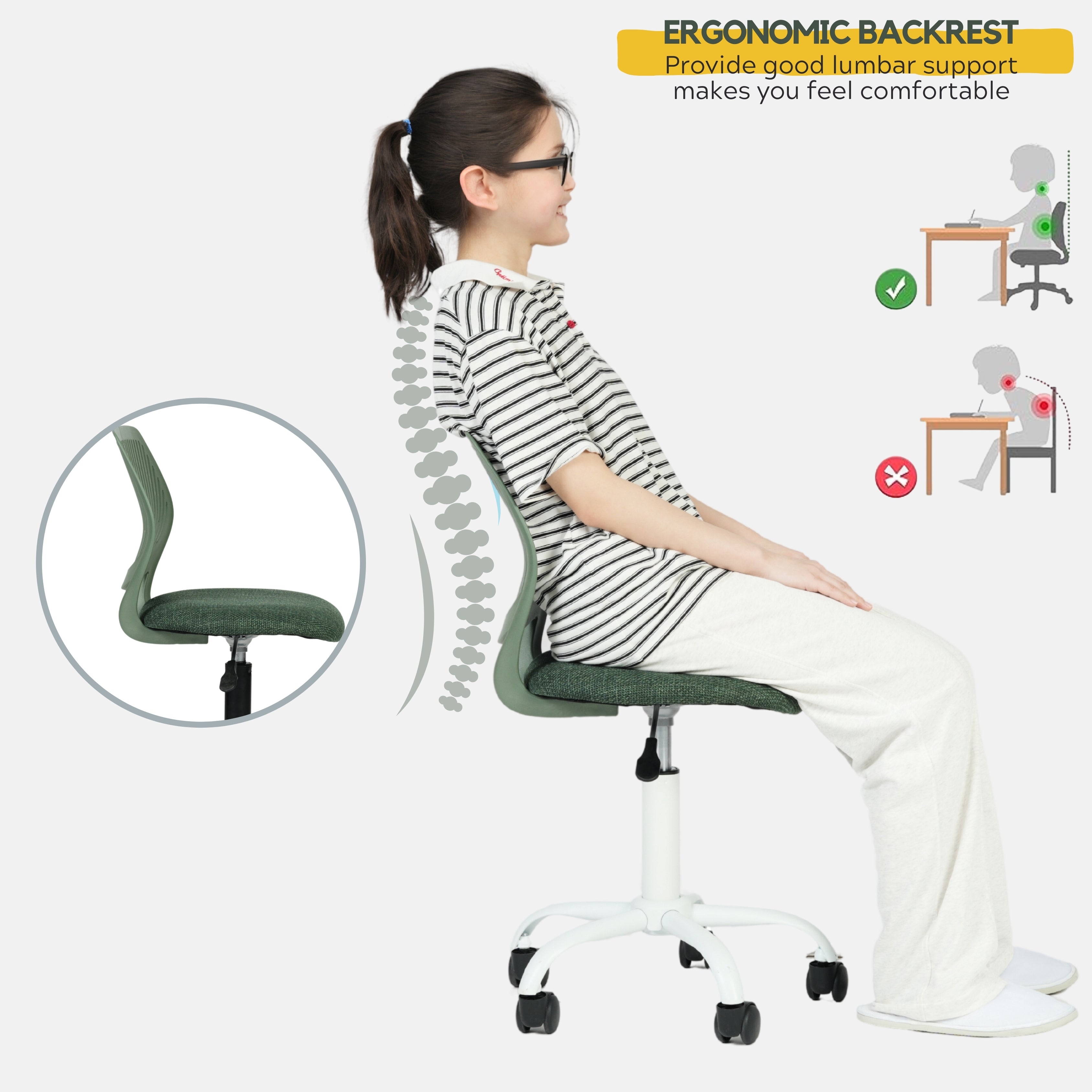 Carnation PP Backrest Office Chair - Stylish & Durable Design