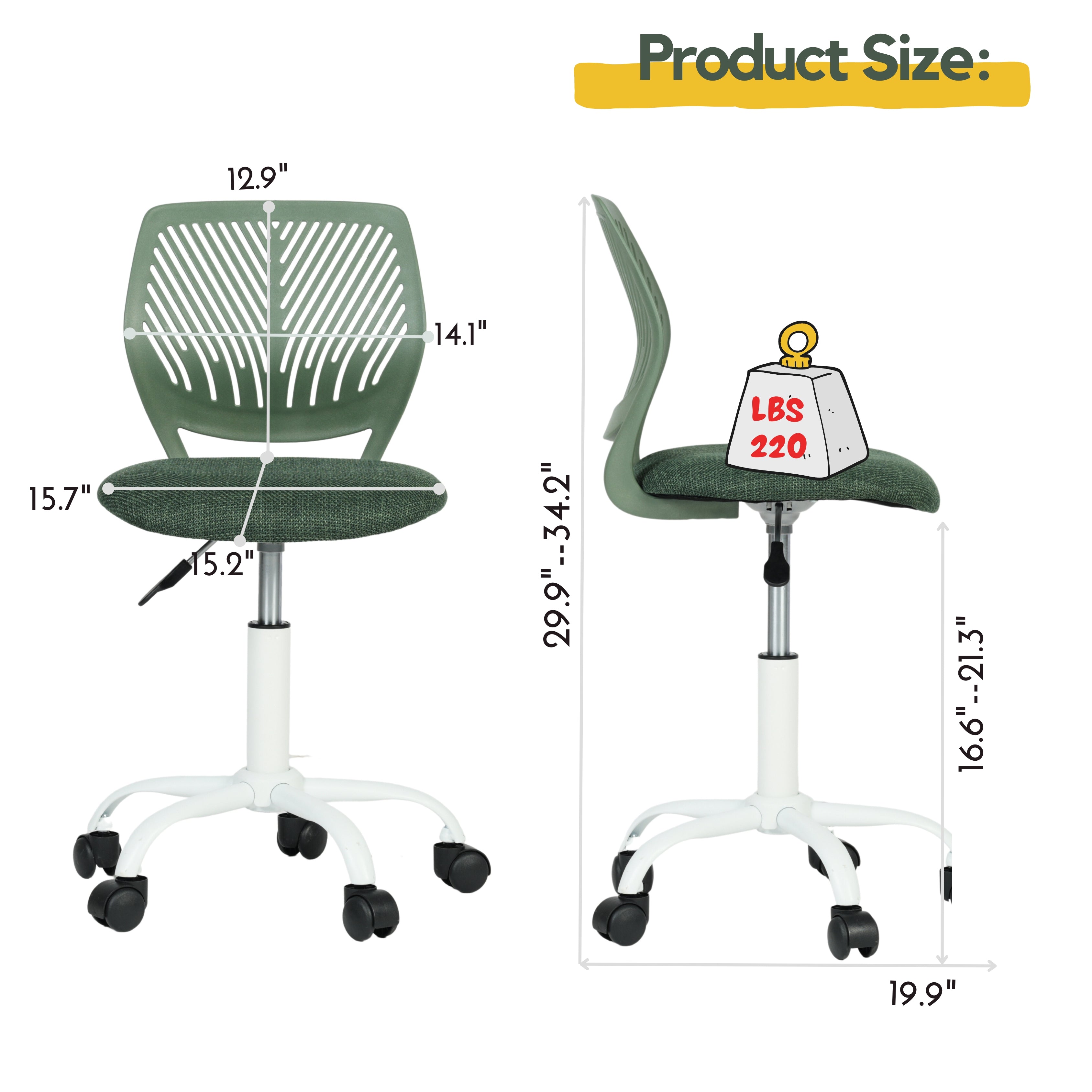Carnation PP Backrest Office Chair - Stylish & Durable Design