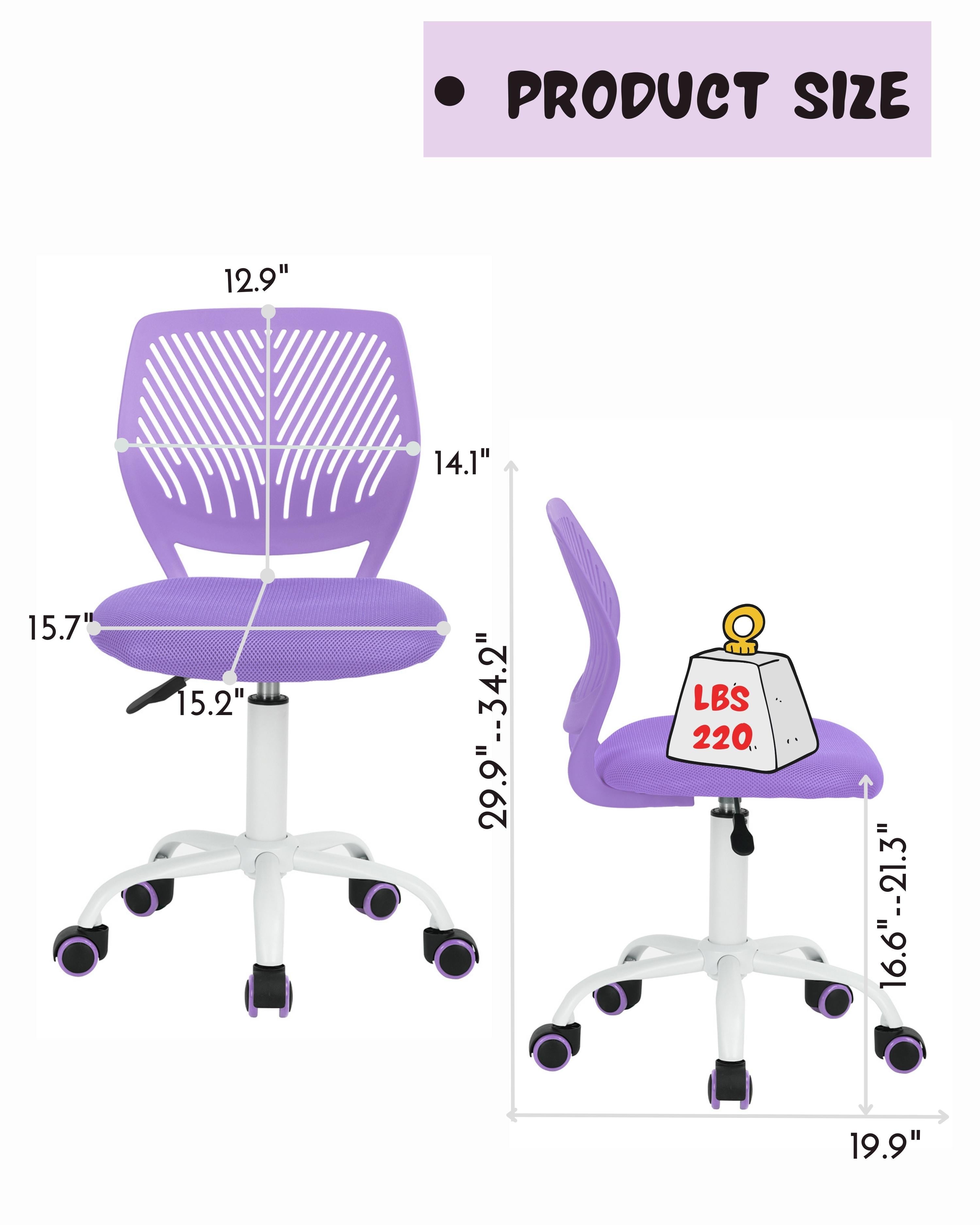 Homy Casa Carnation Purple Office Chair with Height Adjustable