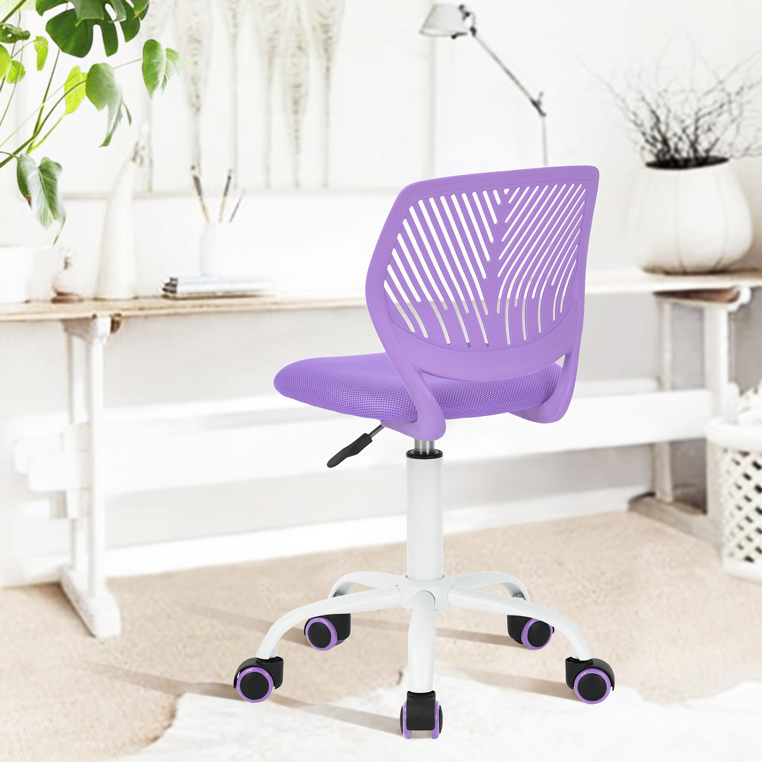 Homy Casa Carnation Purple Office Chair with Height Adjustable