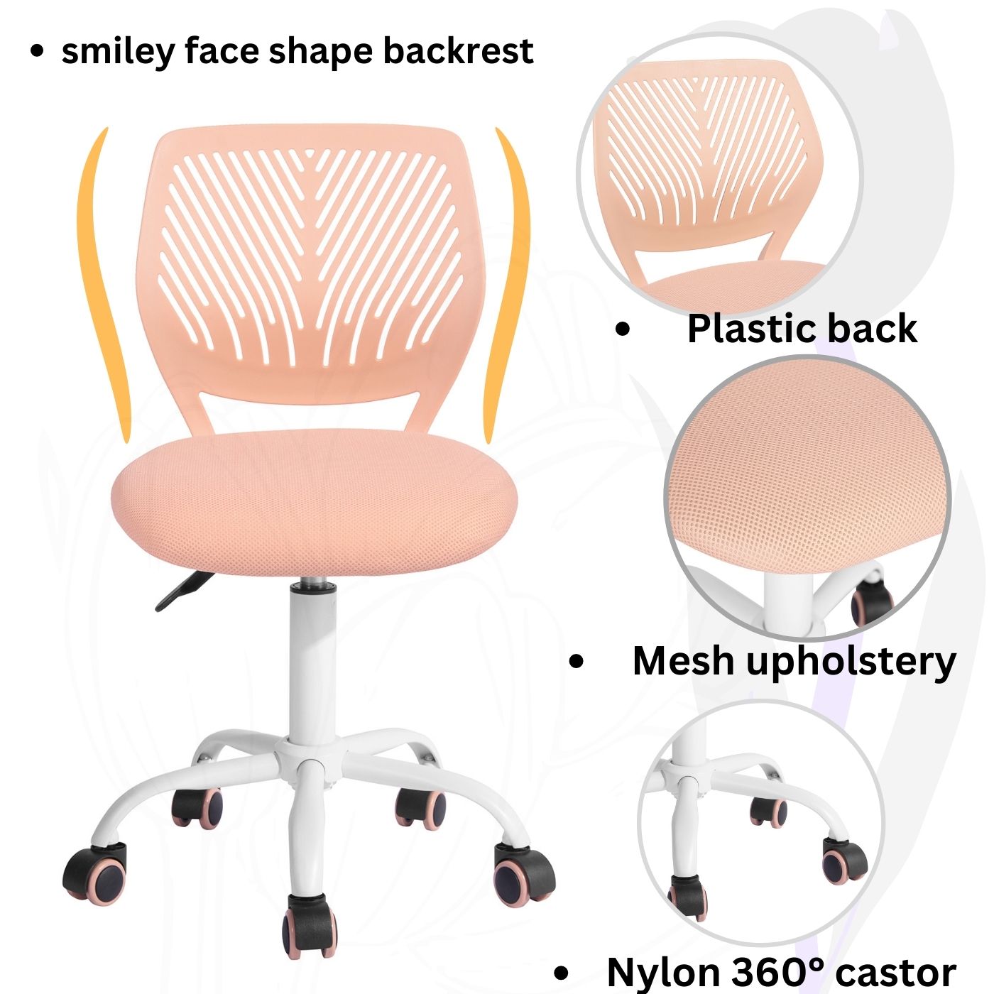Carnation PP Backrest Office Chair - Stylish & Durable Design
