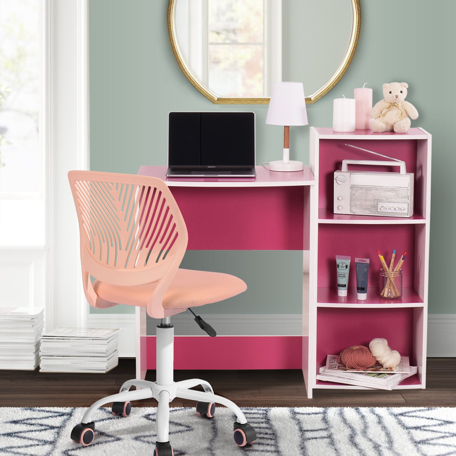 Carnation PP Backrest Office Chair - Stylish & Durable Design