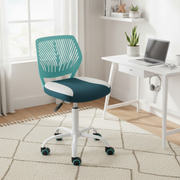 Carnation Ergonomic Study Chair, Faux Leather, Sleek white Frame