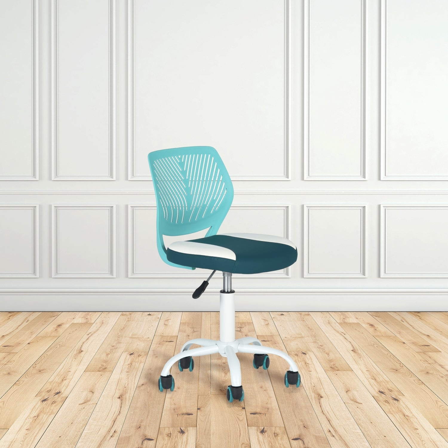 Carnation Ergonomic Study Chair, Faux Leather, Sleek white Frame