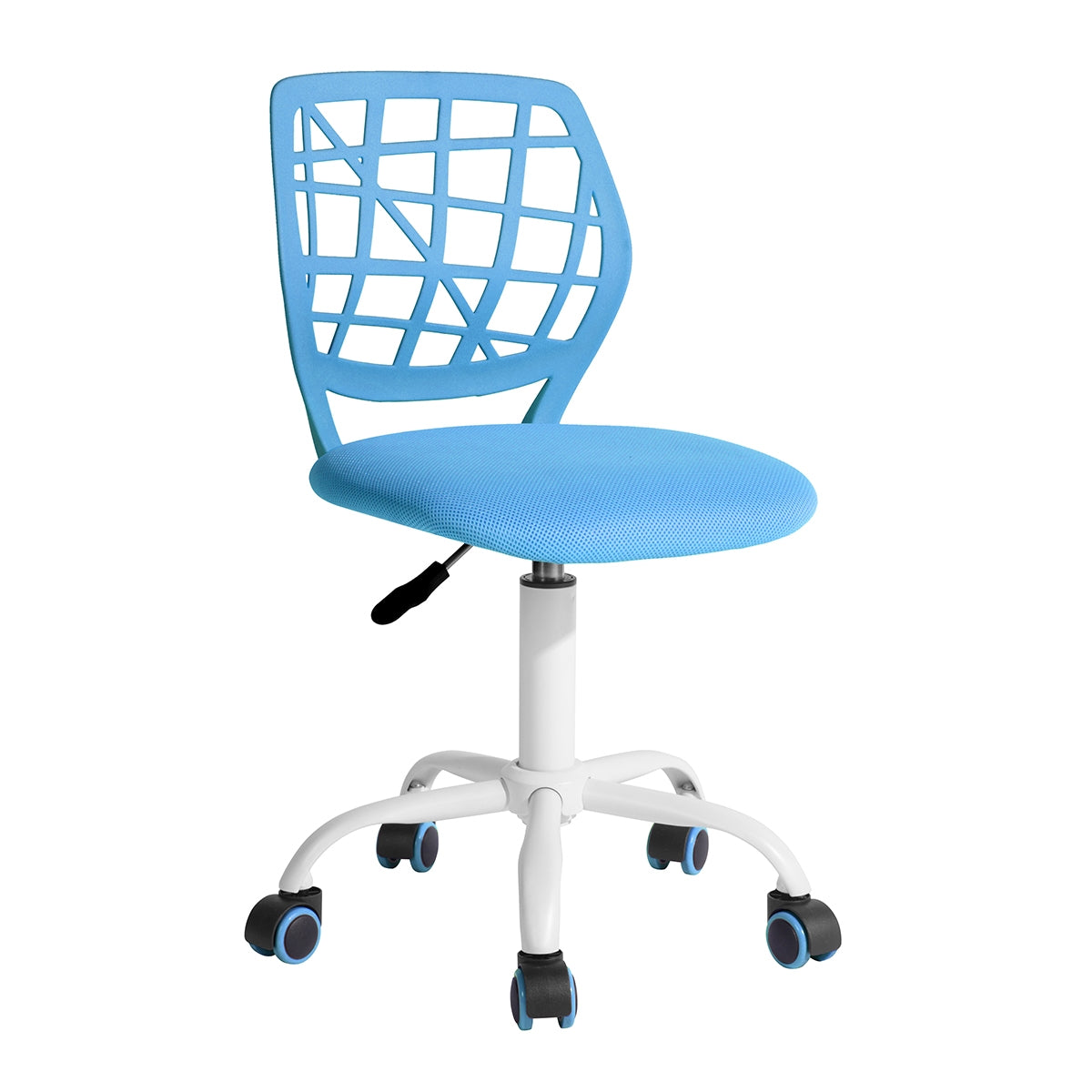 Homy Casa Looney+Carnation Bedroom Vanity Set with Mirror and Blue Office Chair
