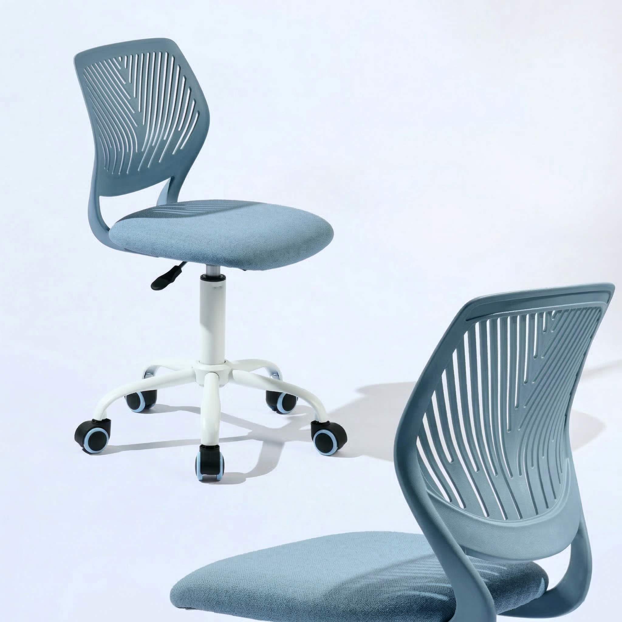 Homy Casa Carnation Morandi Blue Fabric Desk Chair