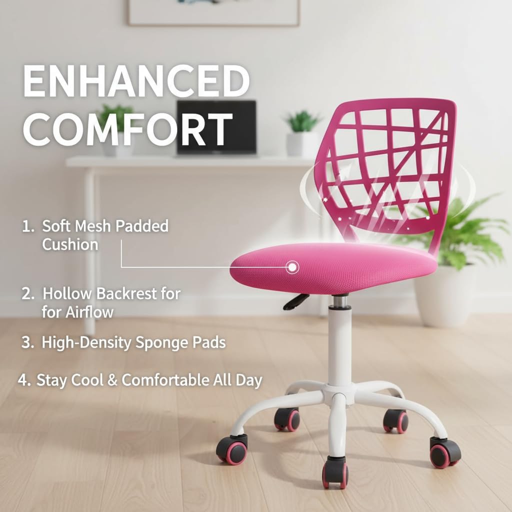 Baseline White Study Table Set with CARNATION Pink Office Chair