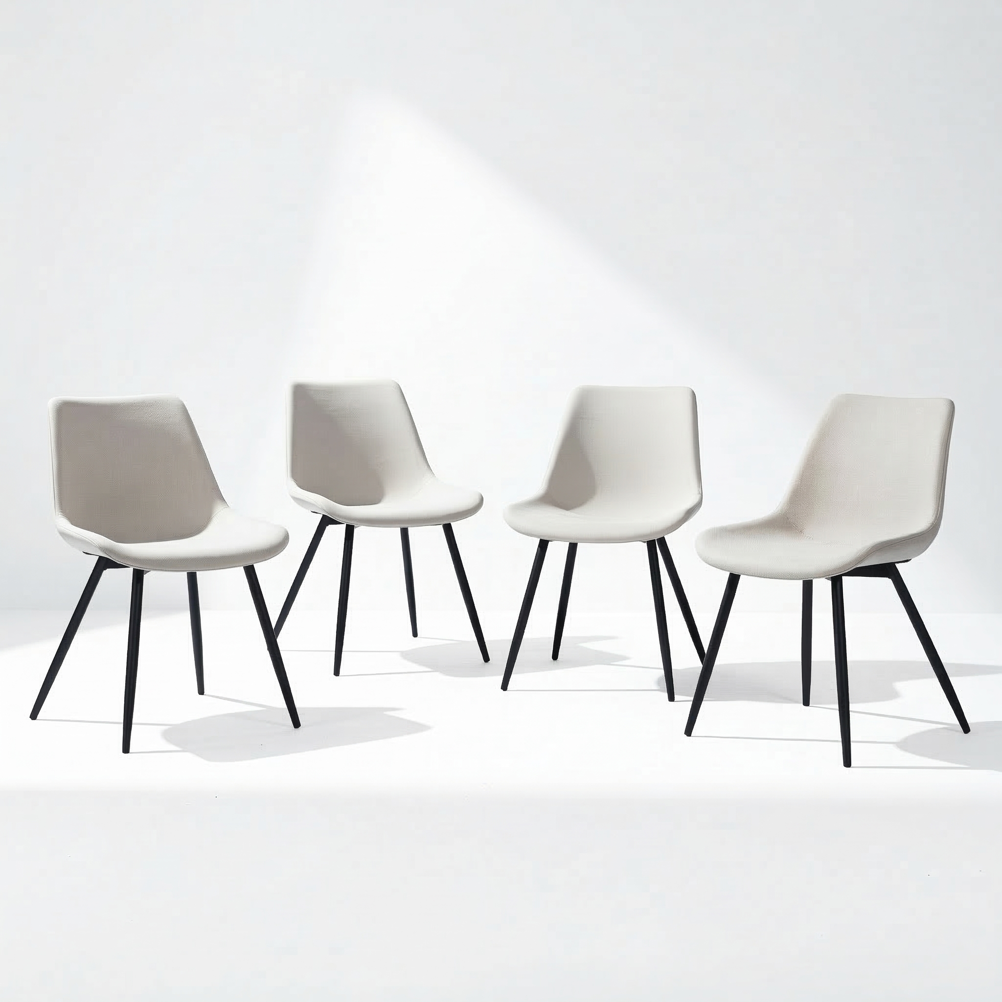 Homy Casa Casemiro 4PC Fabric Beige Dining Chairs