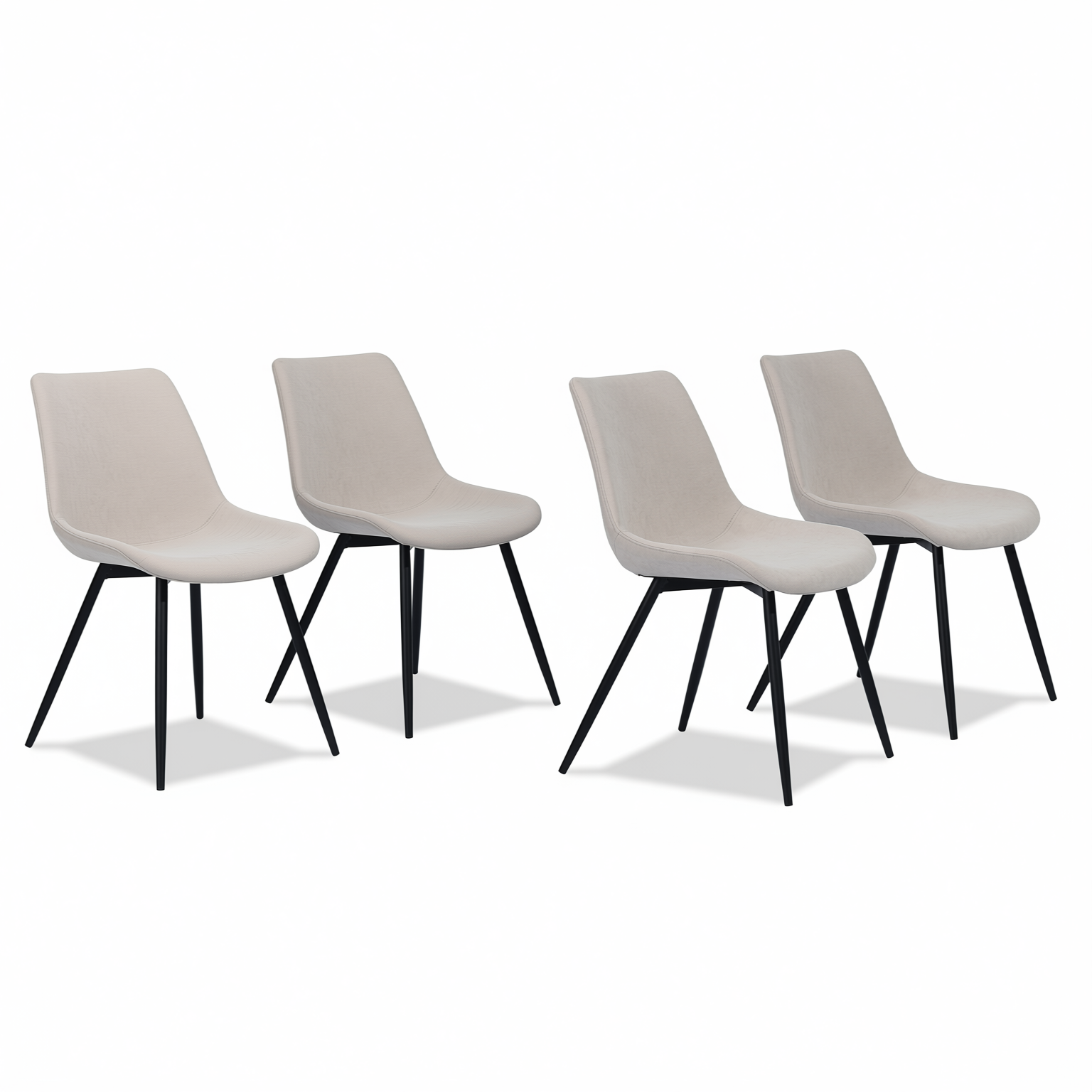 Homy Casa Casemiro 4PC Fabric Beige Dining Chairs