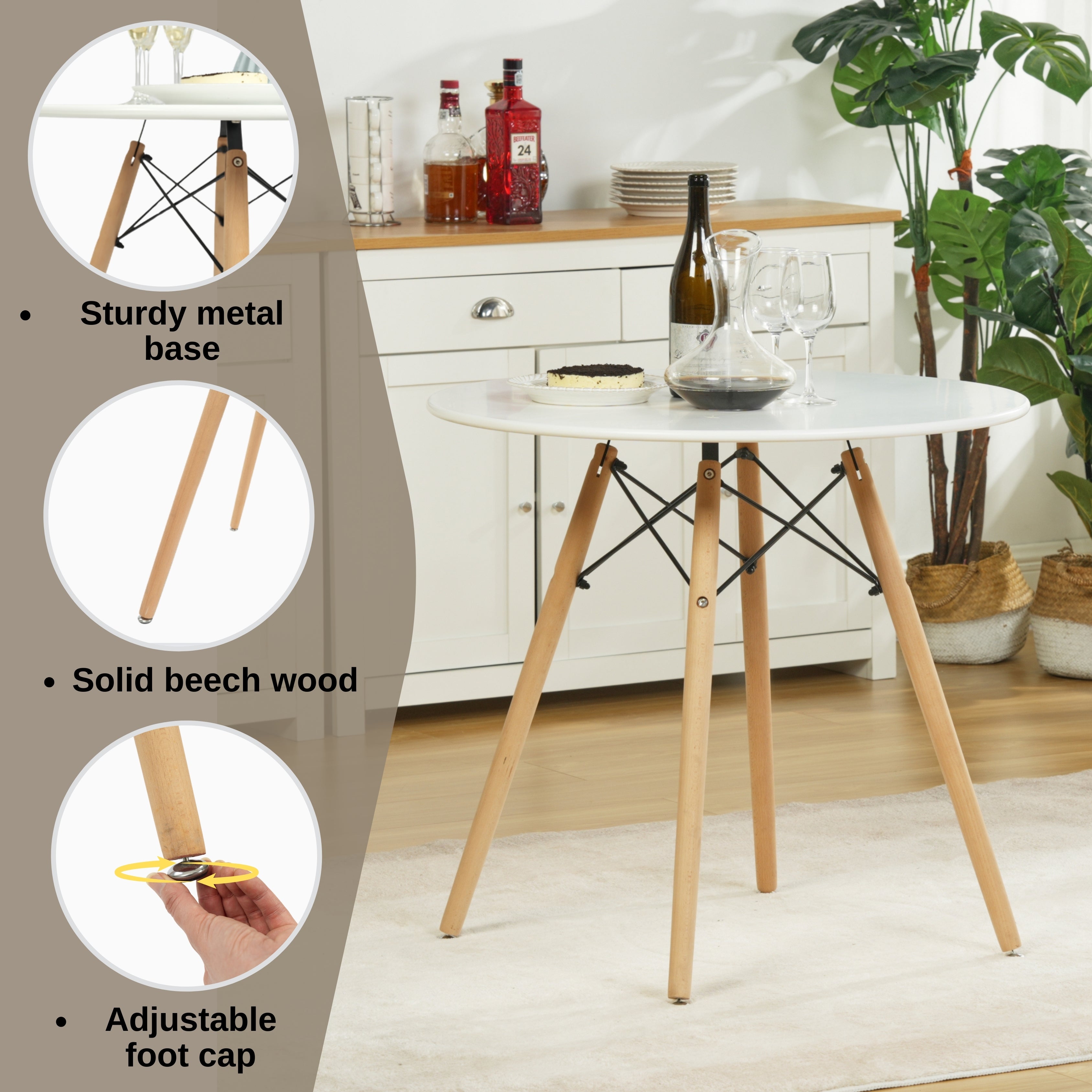 Chad 31.5“ Round Top Kitchen Dining Table