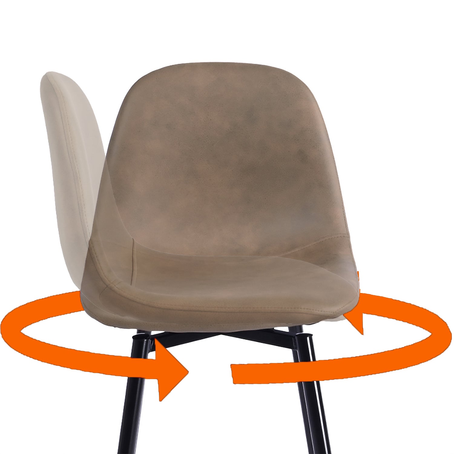 Homy Casa CHAR-CS 2PC Swivel Bar Stools 28.3" Seat Height Brown Upholstered Counter Chairs Open Box