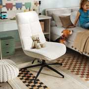 Homy Casa Charlotte Adjustable Accent Chair in Beige & Suede Brown