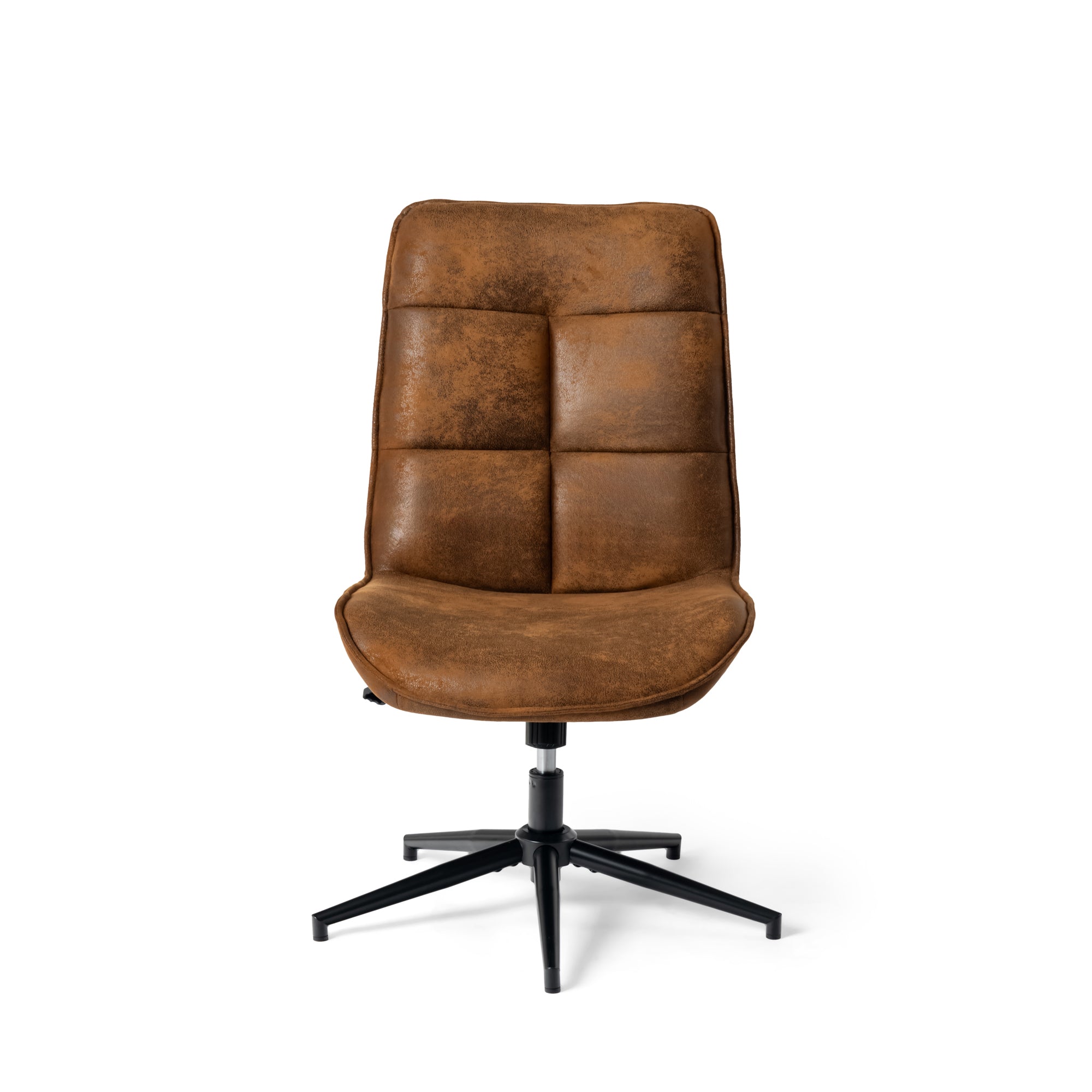 Homy Casa Charlotte Swivel Adjustable Height Accent Chair in Suede Brown