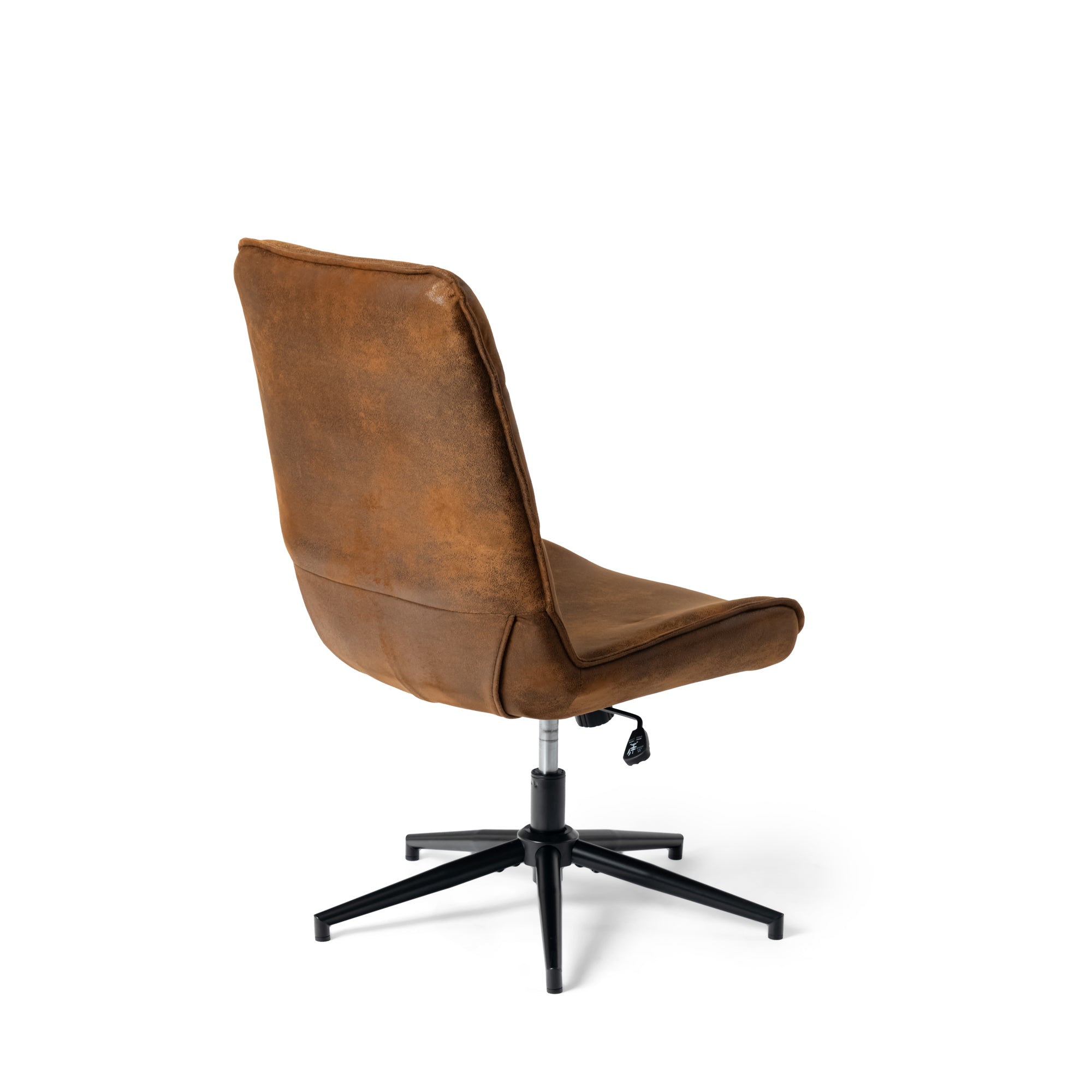 Homy Casa Charlotte Swivel Adjustable Height Accent Chair in Suede Brown