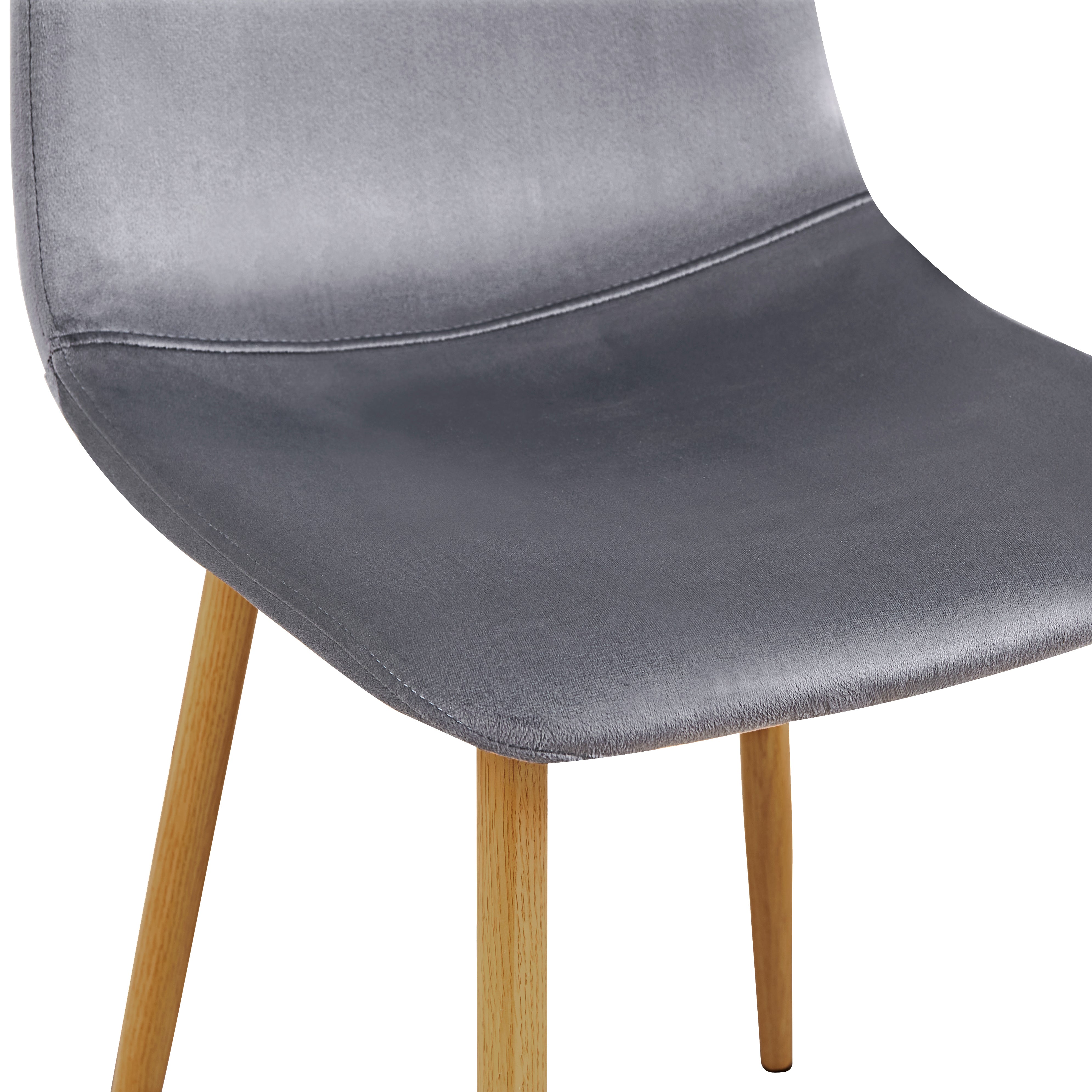 Quinby 5PC Dining Set Extendable Table with 4 CHARLTON Grey Velvet Chairs