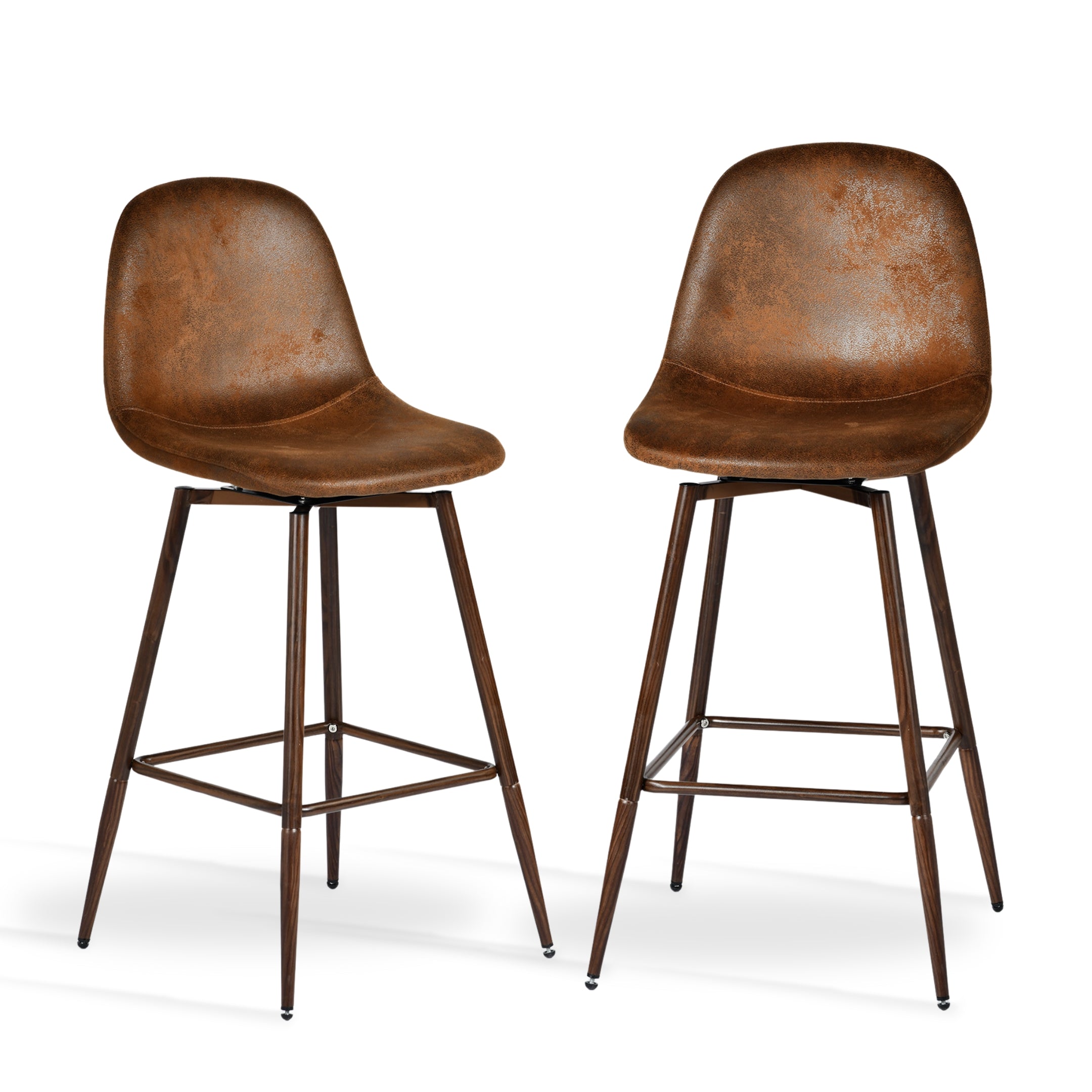 Charlton 26" Swivel Counter Height Bar Stools with Metal Legs Set of 2