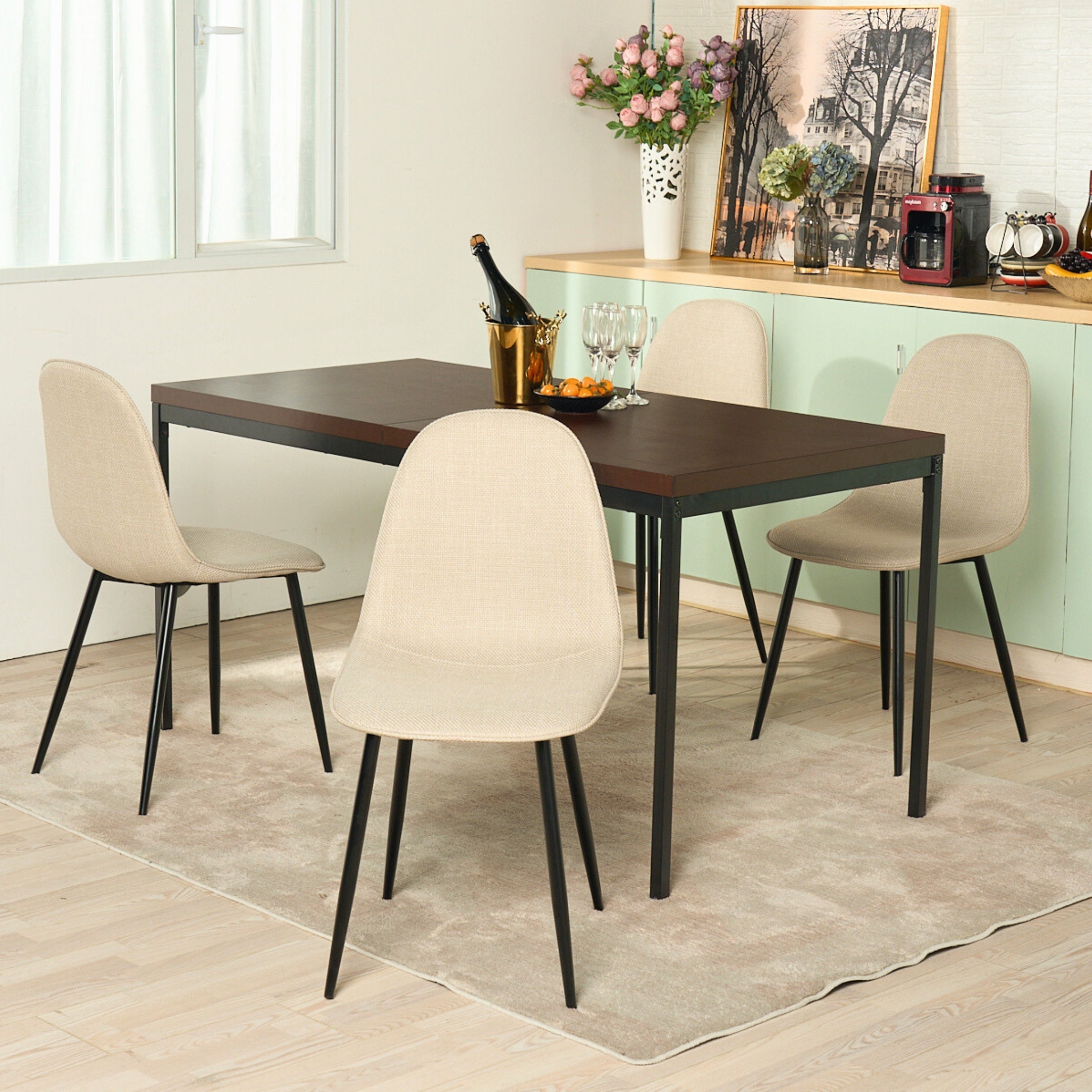 Charlton Stylish Tweed fabric Modern Dining Chairs-HOMY CASA
