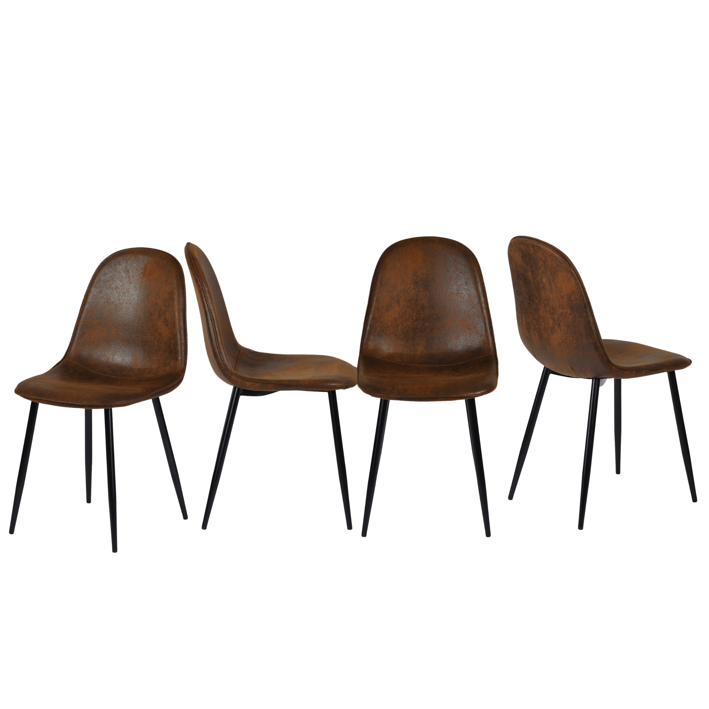 Homy Casa CHARLTON 4PC SUEDE BROWN Dining Chair Modern Faux Suede Seating Open Box