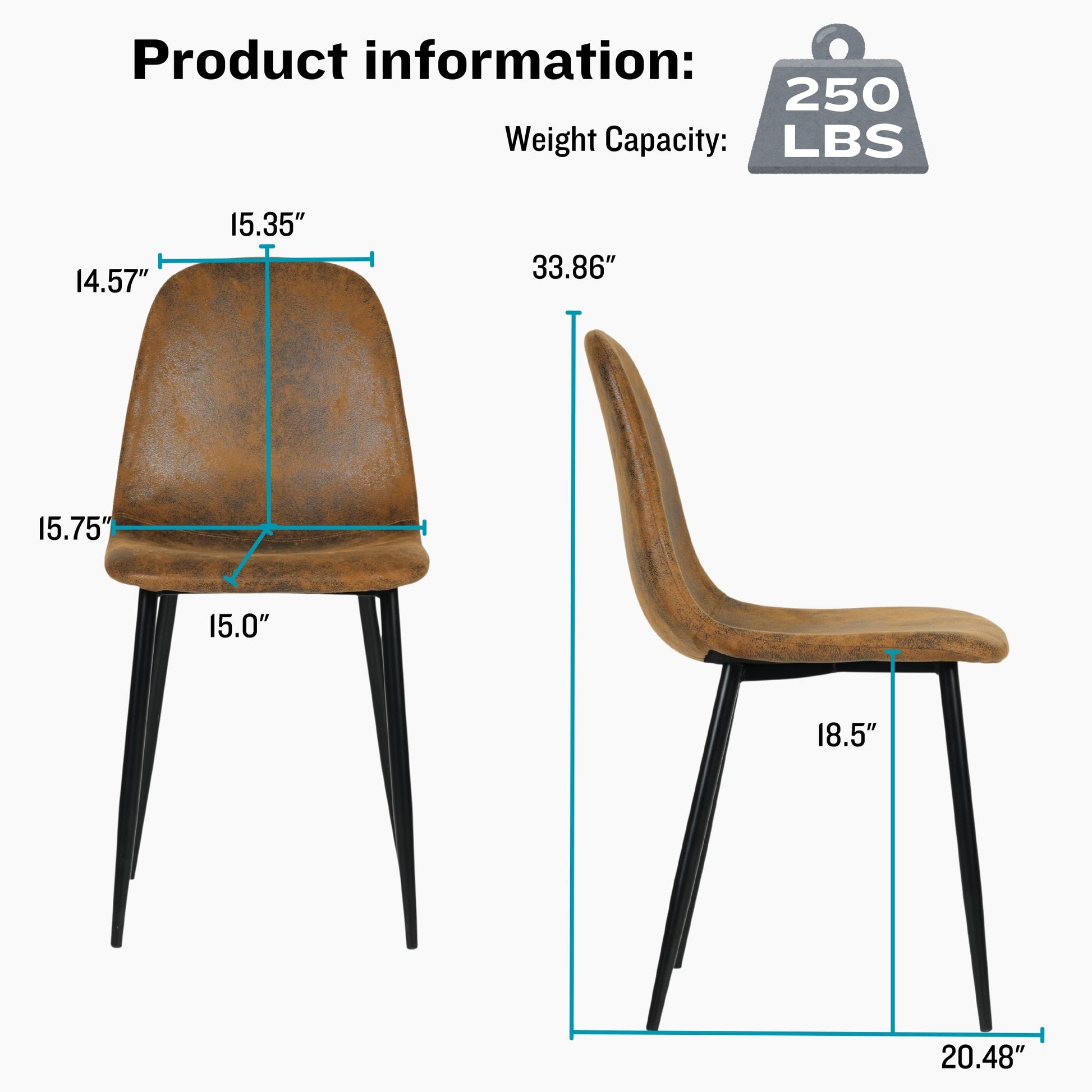 Charlton Brown Suede Upholstery Dining Chairs - Set Of 4-HOMY CASA