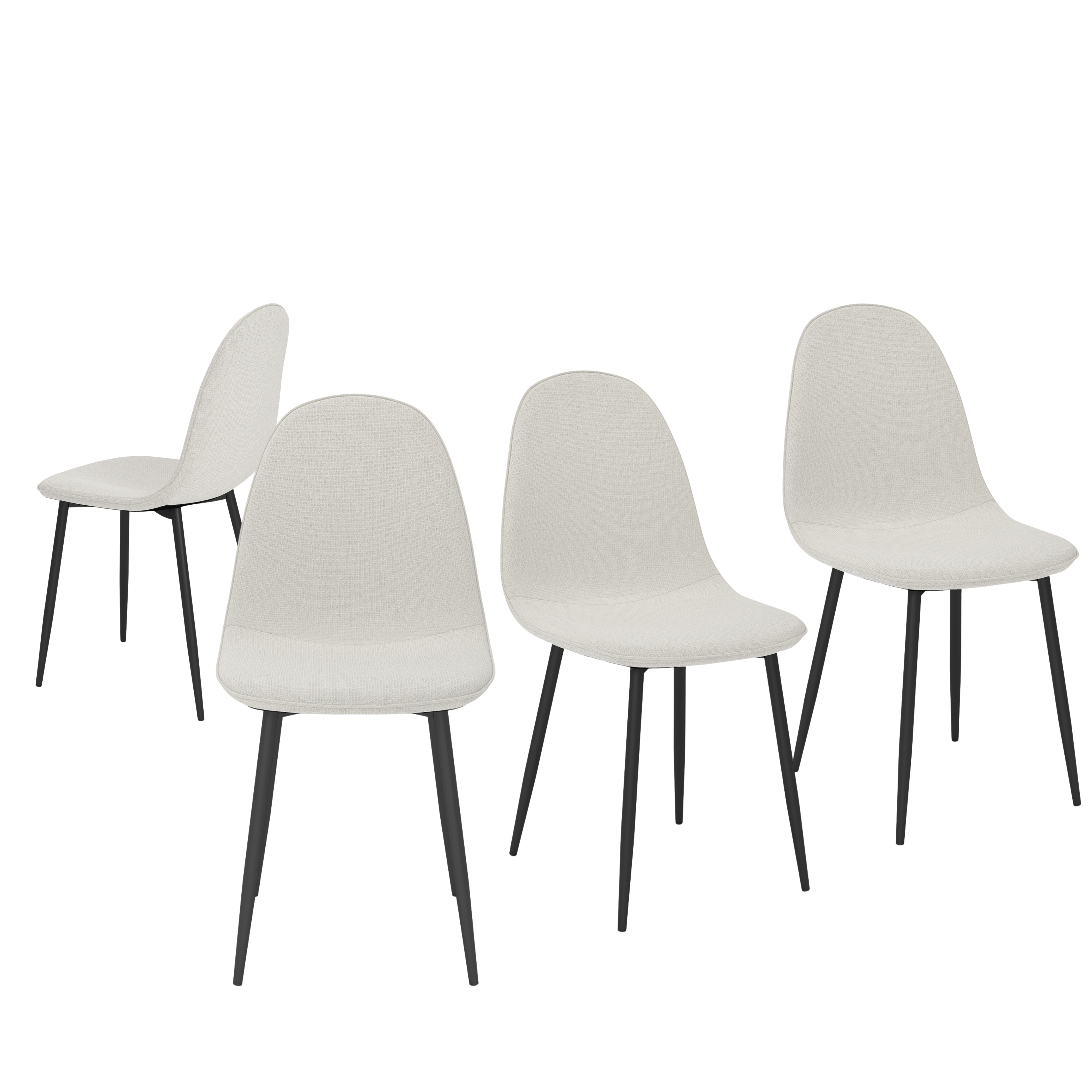 Homy Casa CHARLTON BARREL FABRIC BEIGE 17.32" W x 20.87" D x 33.86" H Dining Chair