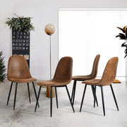 Charlton Suede Brown Dining Chairs Set of 4