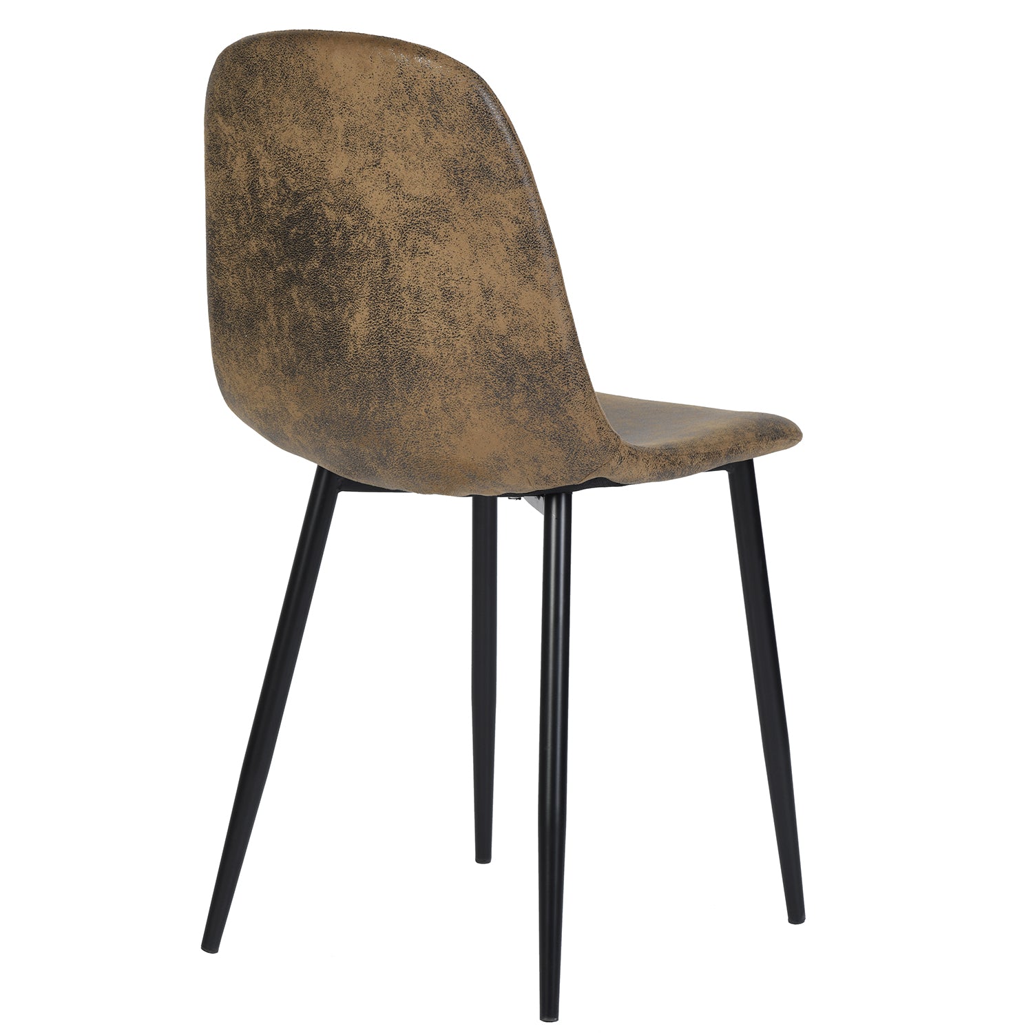 Homy Casa FORS+CHARLTON 7PC Dining Set 63" Table with 6 Suede Upholstered Chairs in Brown