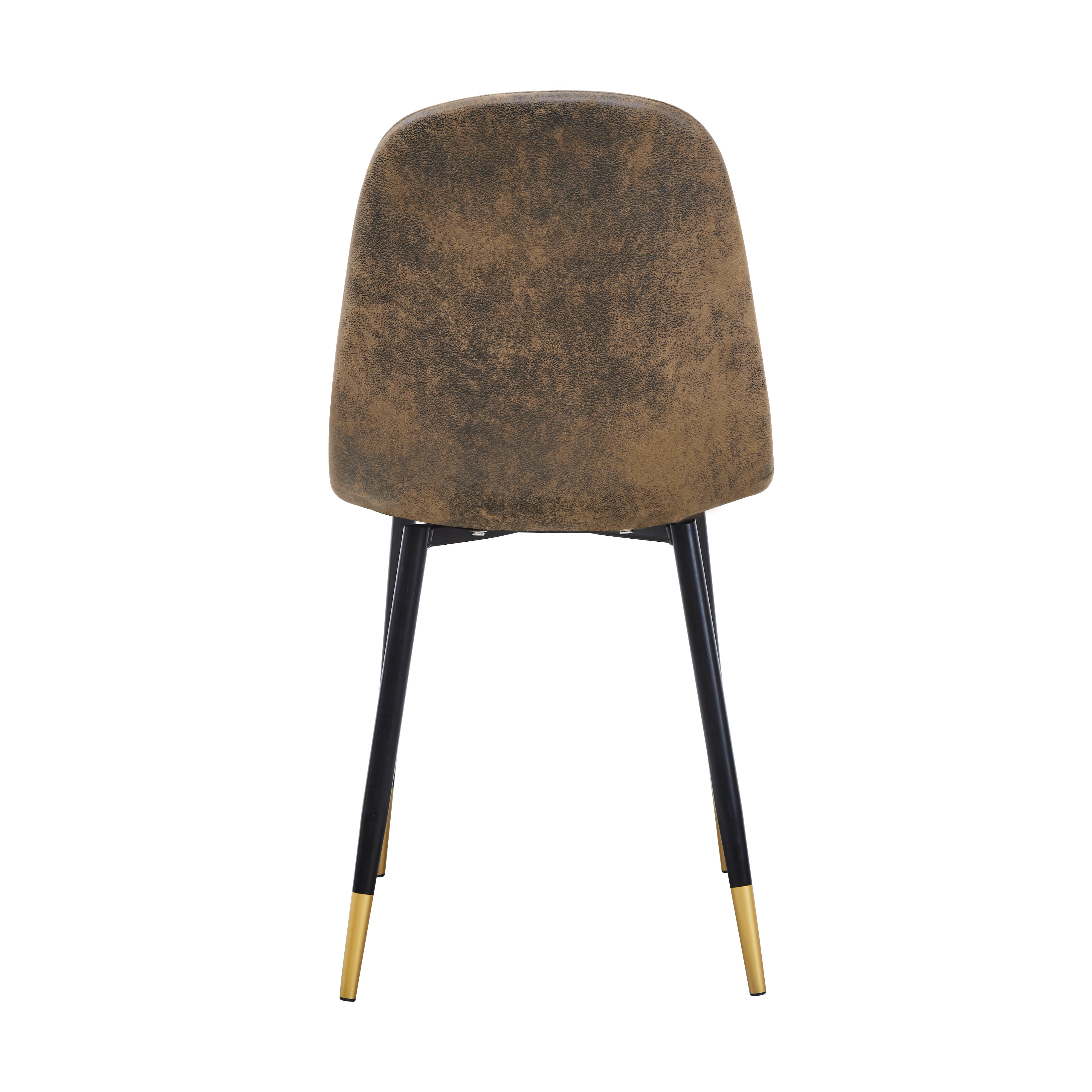 Homy Casa CHARLTON 4PC Brown Suede Dining Chair, Industrial Metal Frame