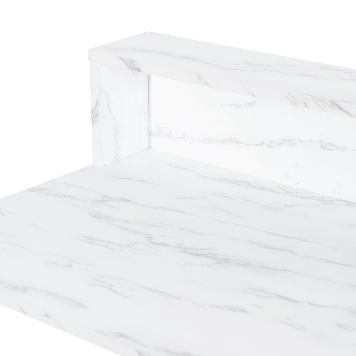 Chasson Small Makeup Vanity Desk With Round Mirror 41.3" Makeup Vanity Desk Multi Room Use