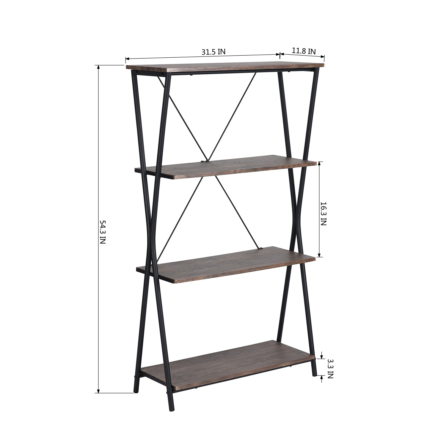 Open Box Homy Casa CHOPSTIX 4TIER A 31.5" W x 11.81" D x 54.33" H 4-Tier Shelf for Storage and Display