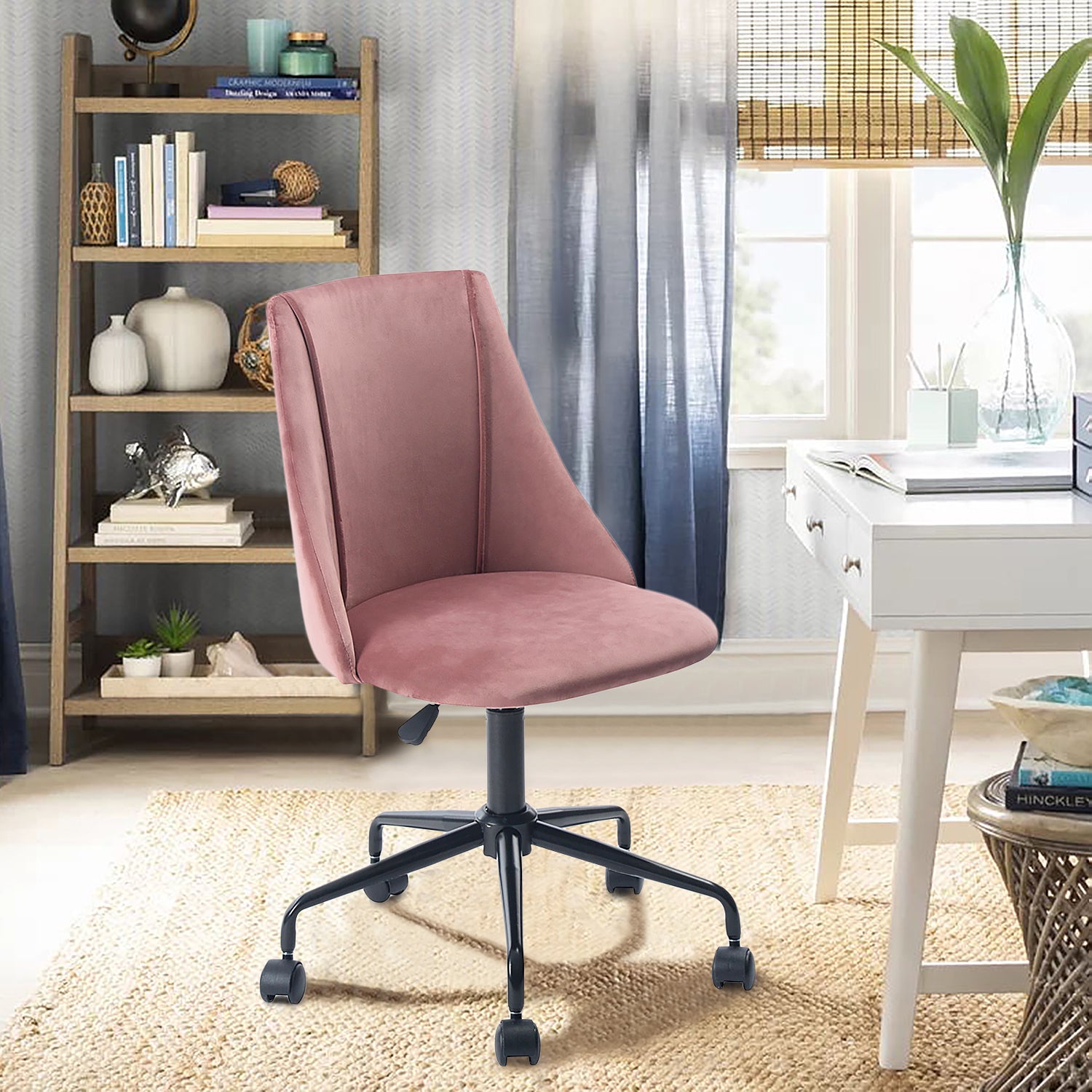Homy Casa Cian Modern Velvet Upholstery Task Chair, Open Box