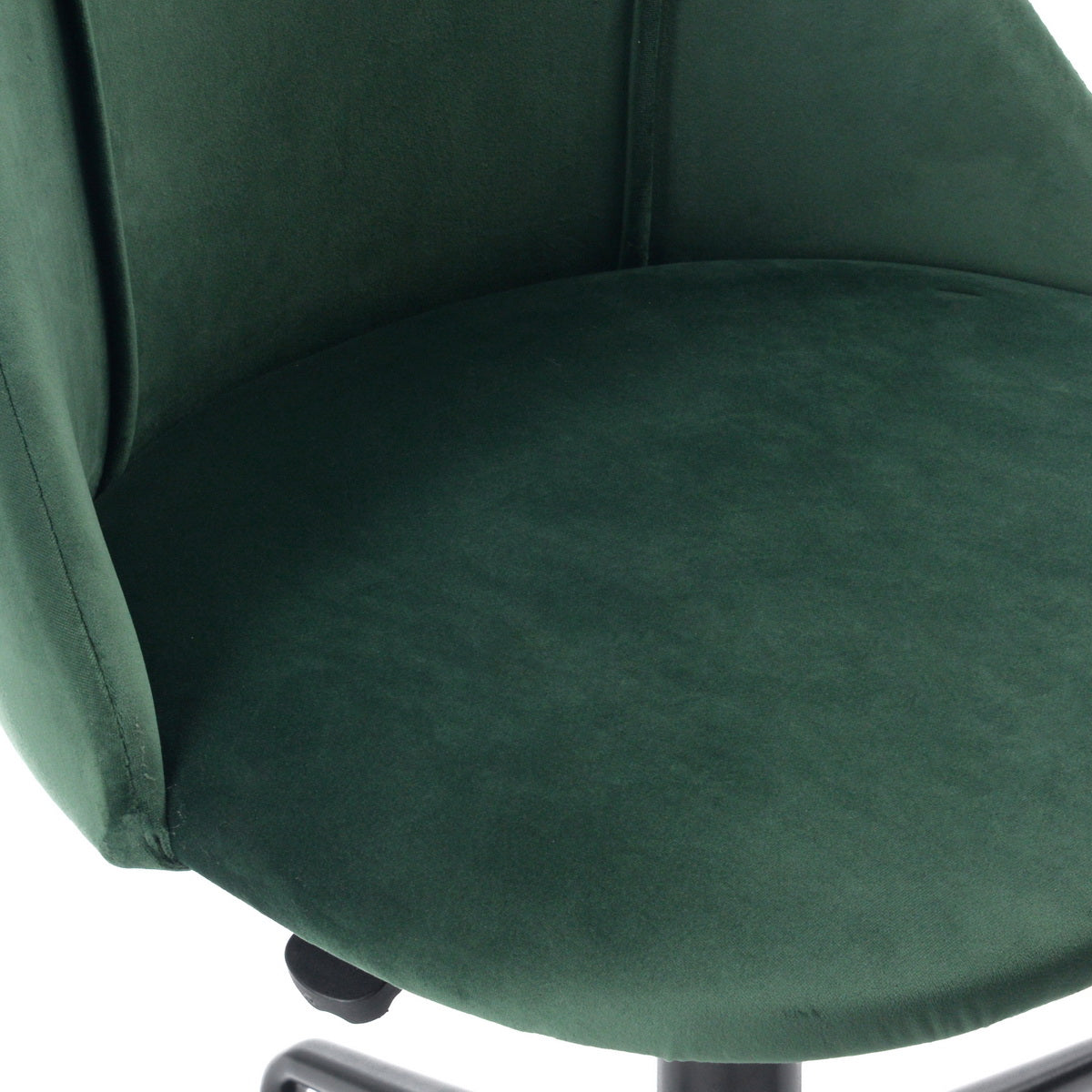 Homy Casa CIAN GREEN Velvet Office Chair, Adjustable Height, Dark Green, Steel Frame
