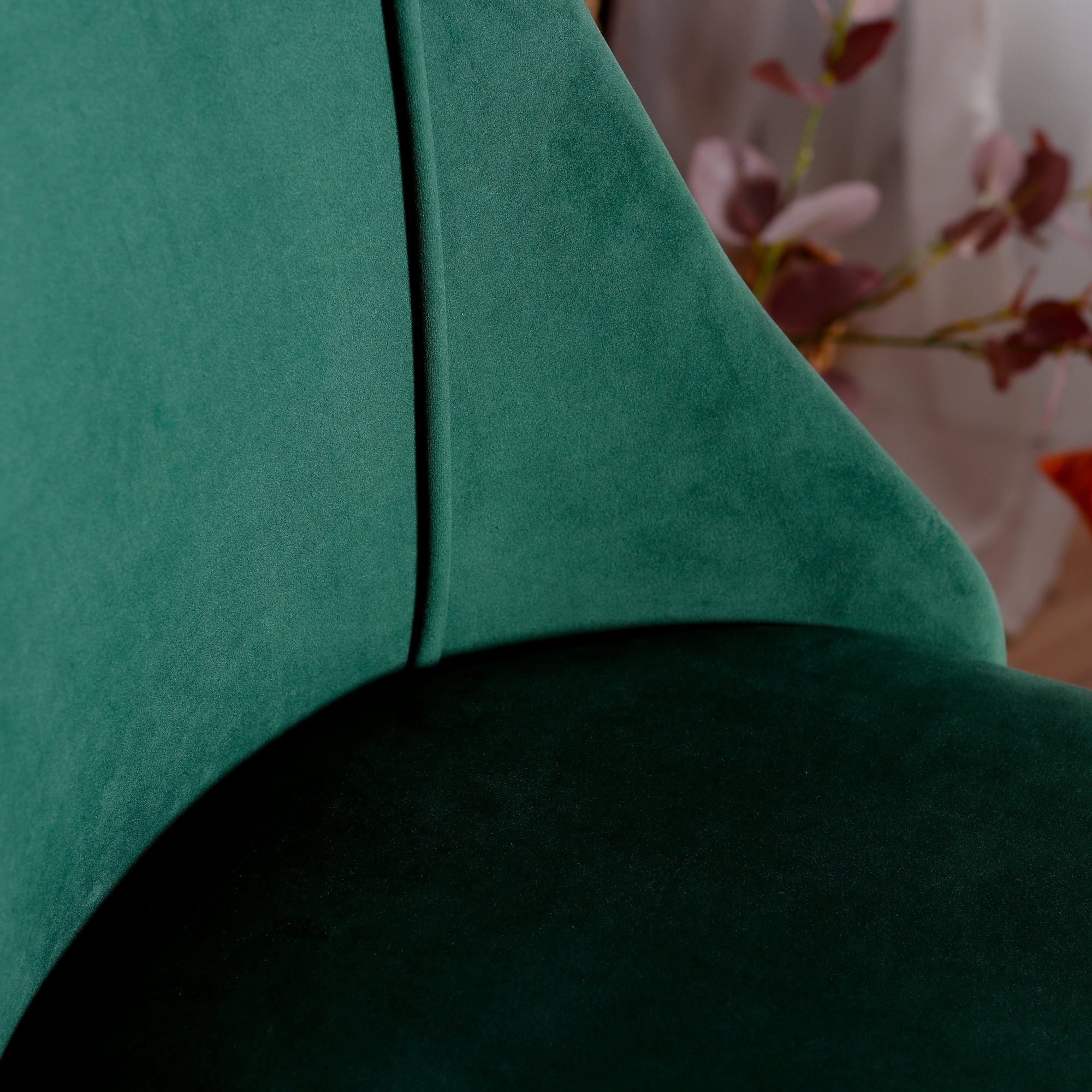 Homy Casa CIAN GREEN Velvet Office Chair, Adjustable Height, Dark Green, Steel Frame