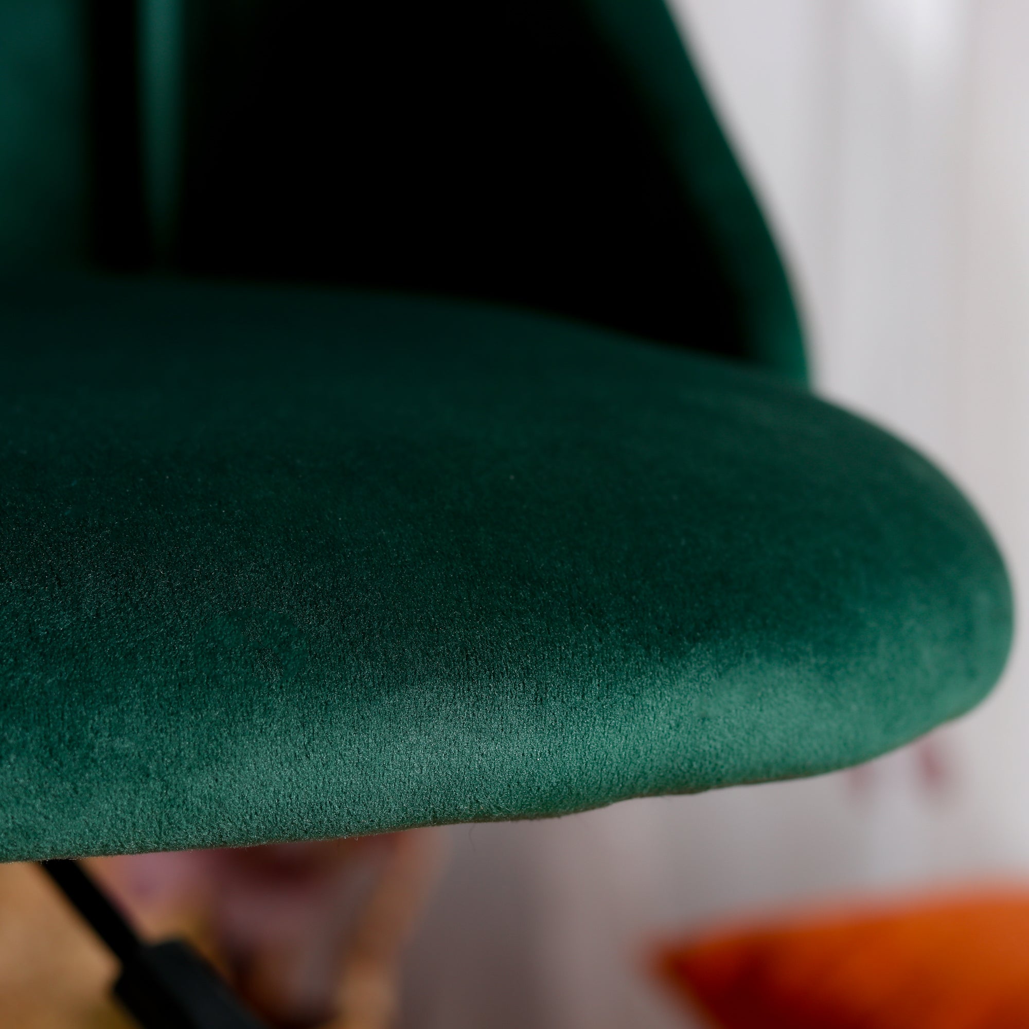 Homy Casa CIAN GREEN Velvet Office Chair, Adjustable Height, Dark Green, Steel Frame