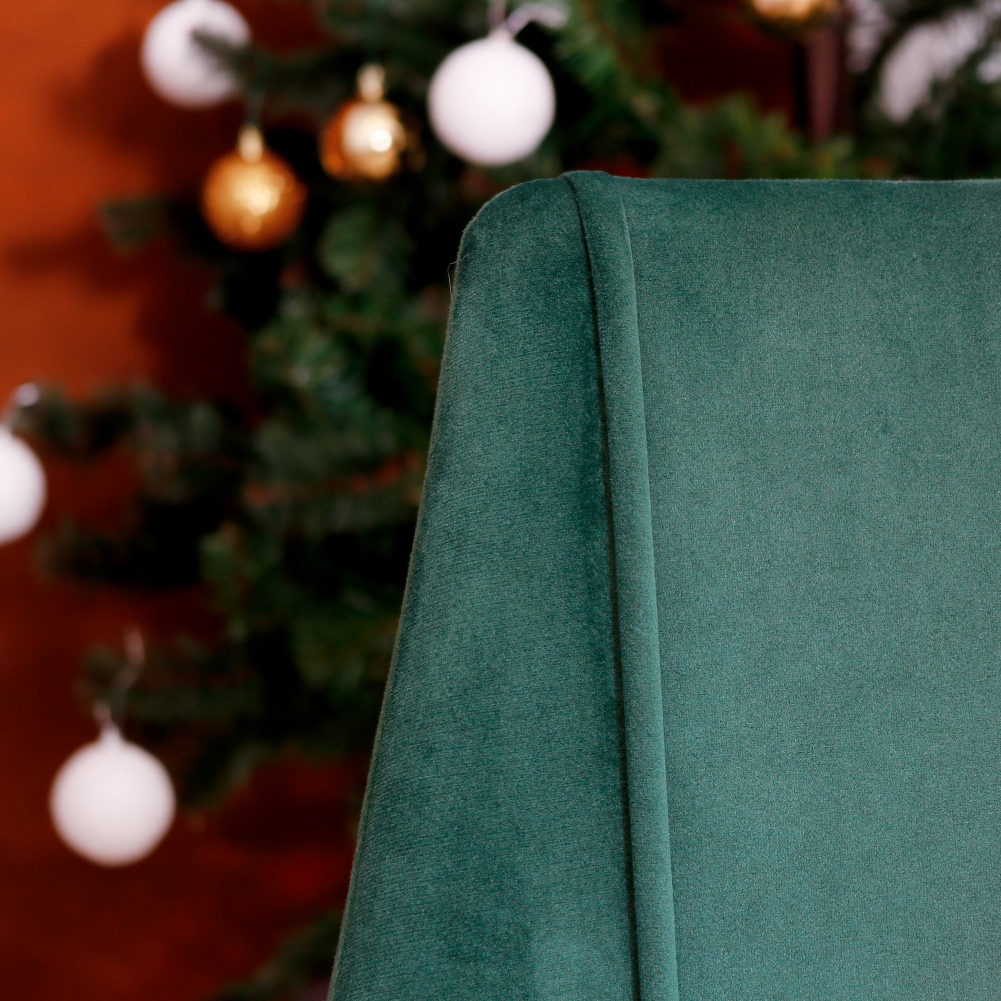 Homy Casa CIAN GREEN Velvet Office Chair, Adjustable Height, Dark Green, Steel Frame