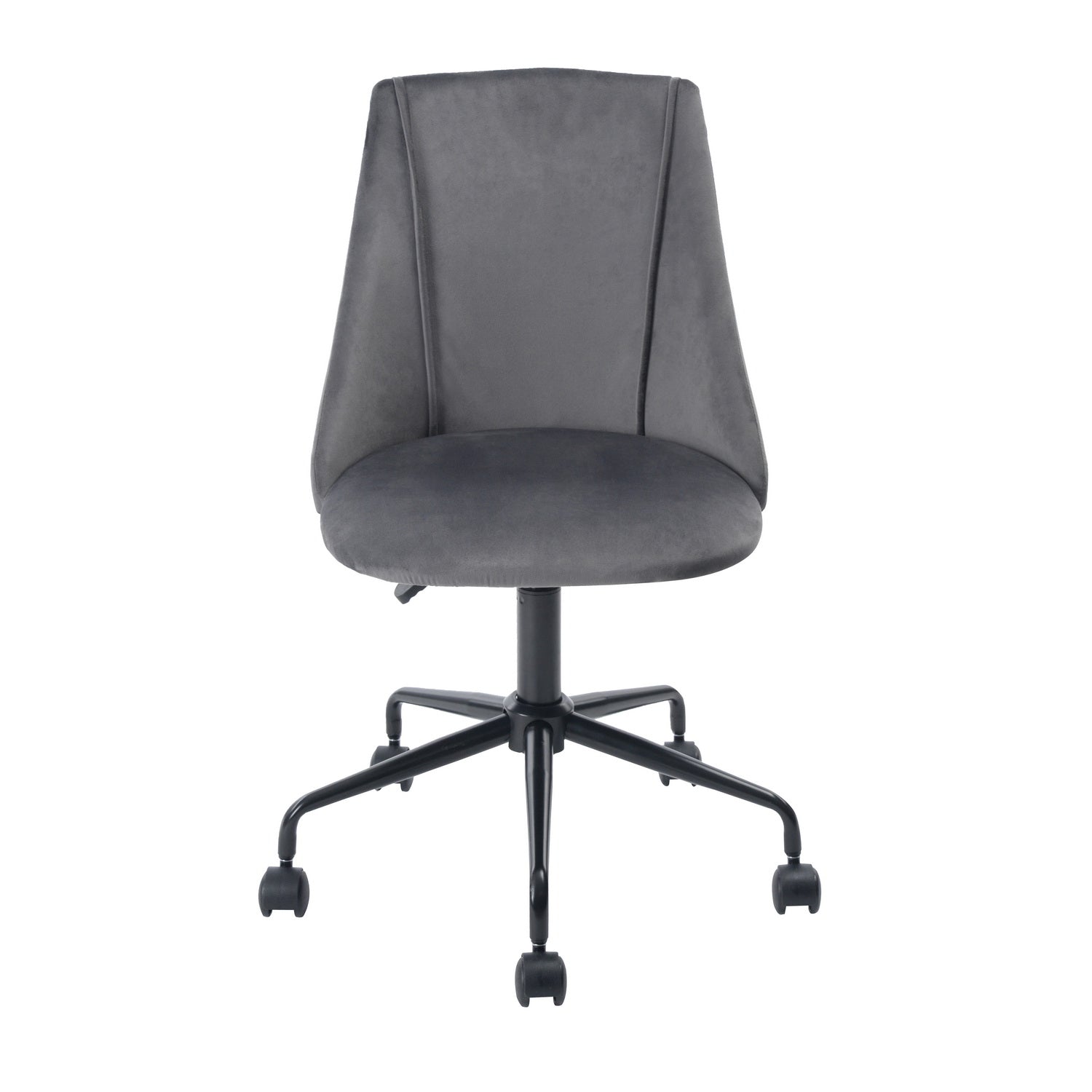 Homy Casa CIAN GREY Velvet Office Chair with Adjustable Gas Lift and Steel Frame