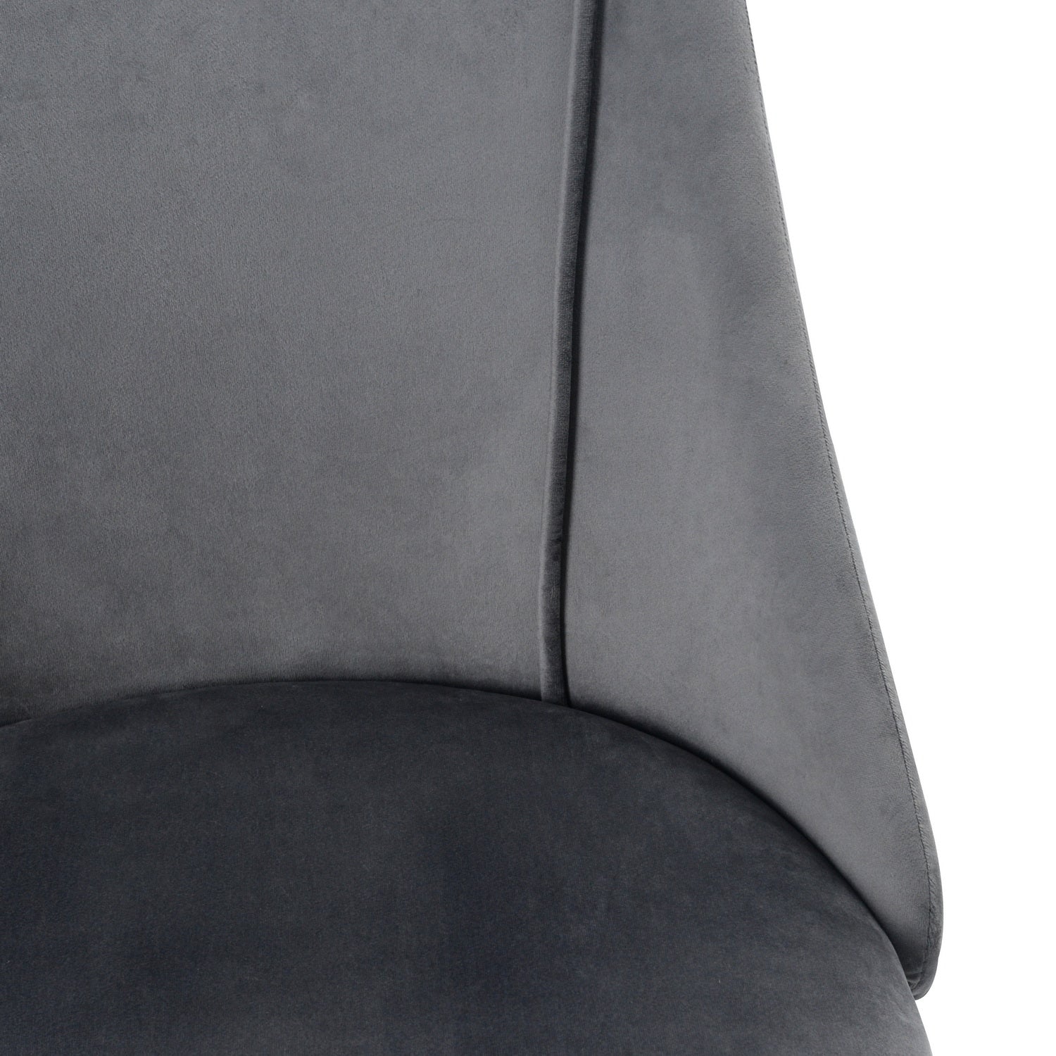 Homy Casa CIAN GREY Velvet Office Chair with Adjustable Gas Lift and Steel Frame