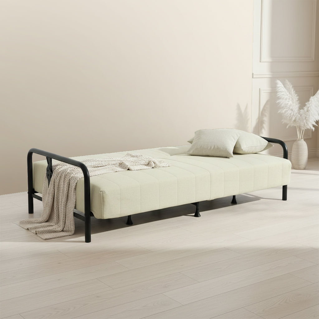 Homy Casa CLICKO 78" 3 Seater Sofa Bed Convertible Sleeper, Beige