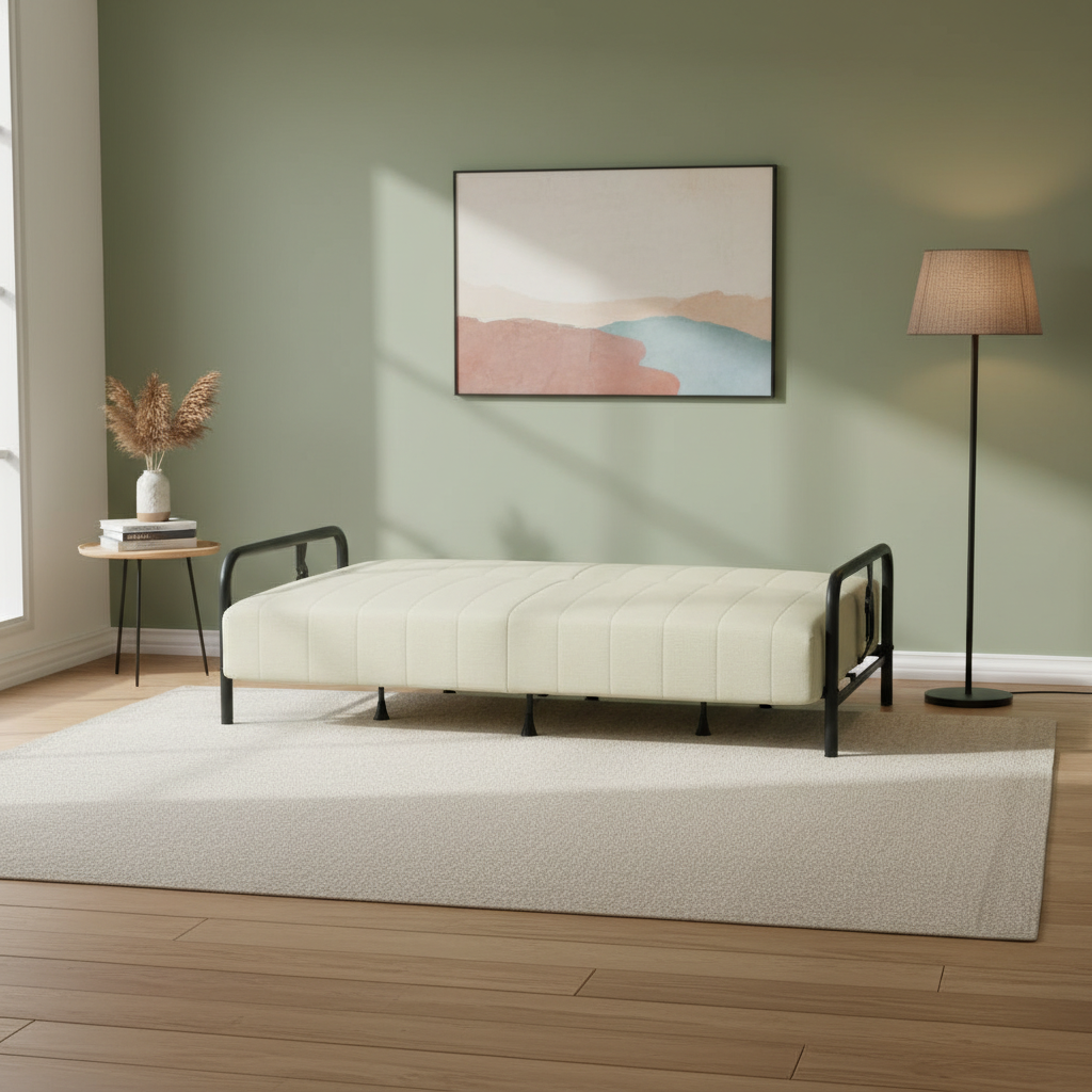 Homy Casa CLICKO 78" 3 Seater Sofa Bed Convertible Sleeper, Beige