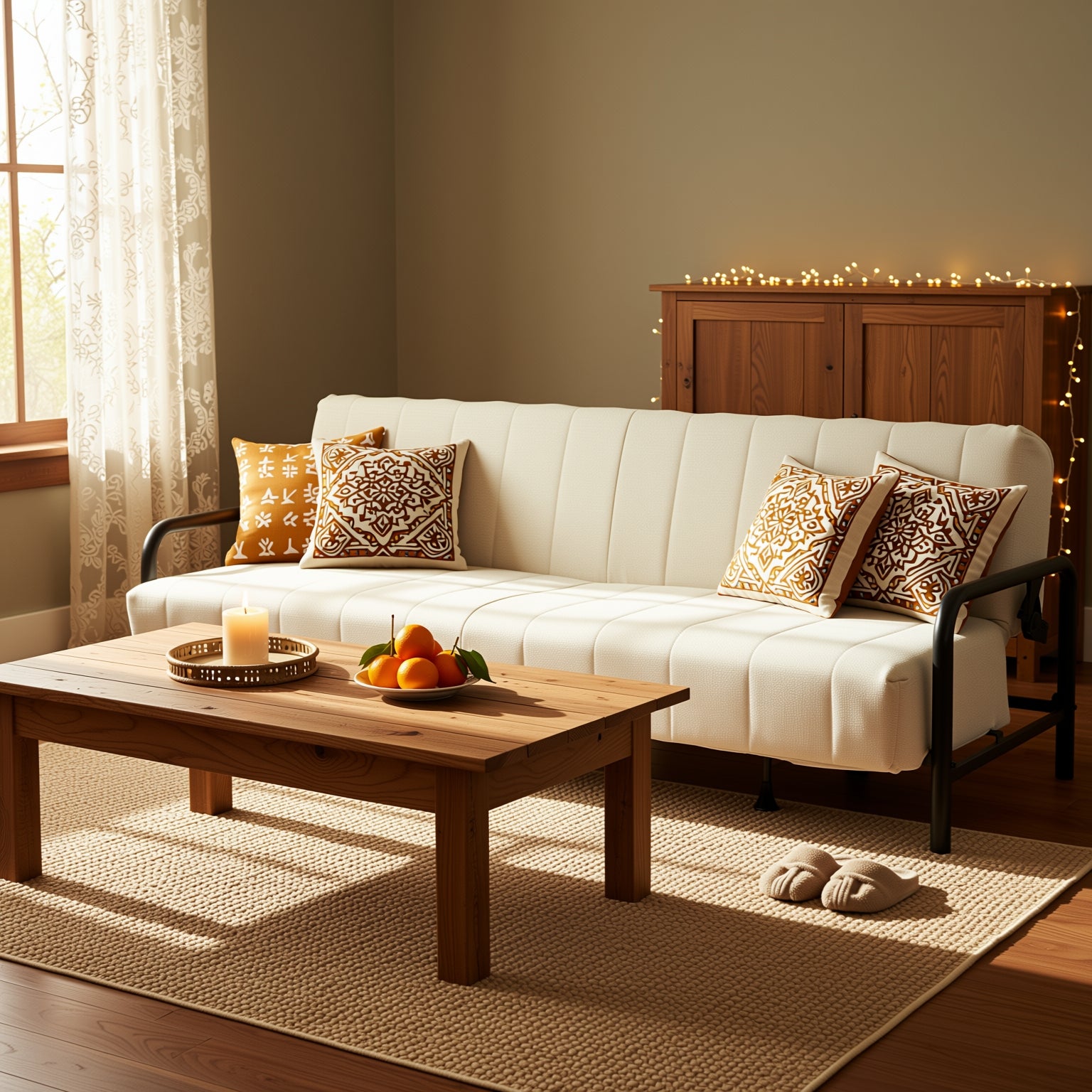 Homy Casa CLICKO 78" 3 Seater Sofa Bed Convertible Sleeper, Beige