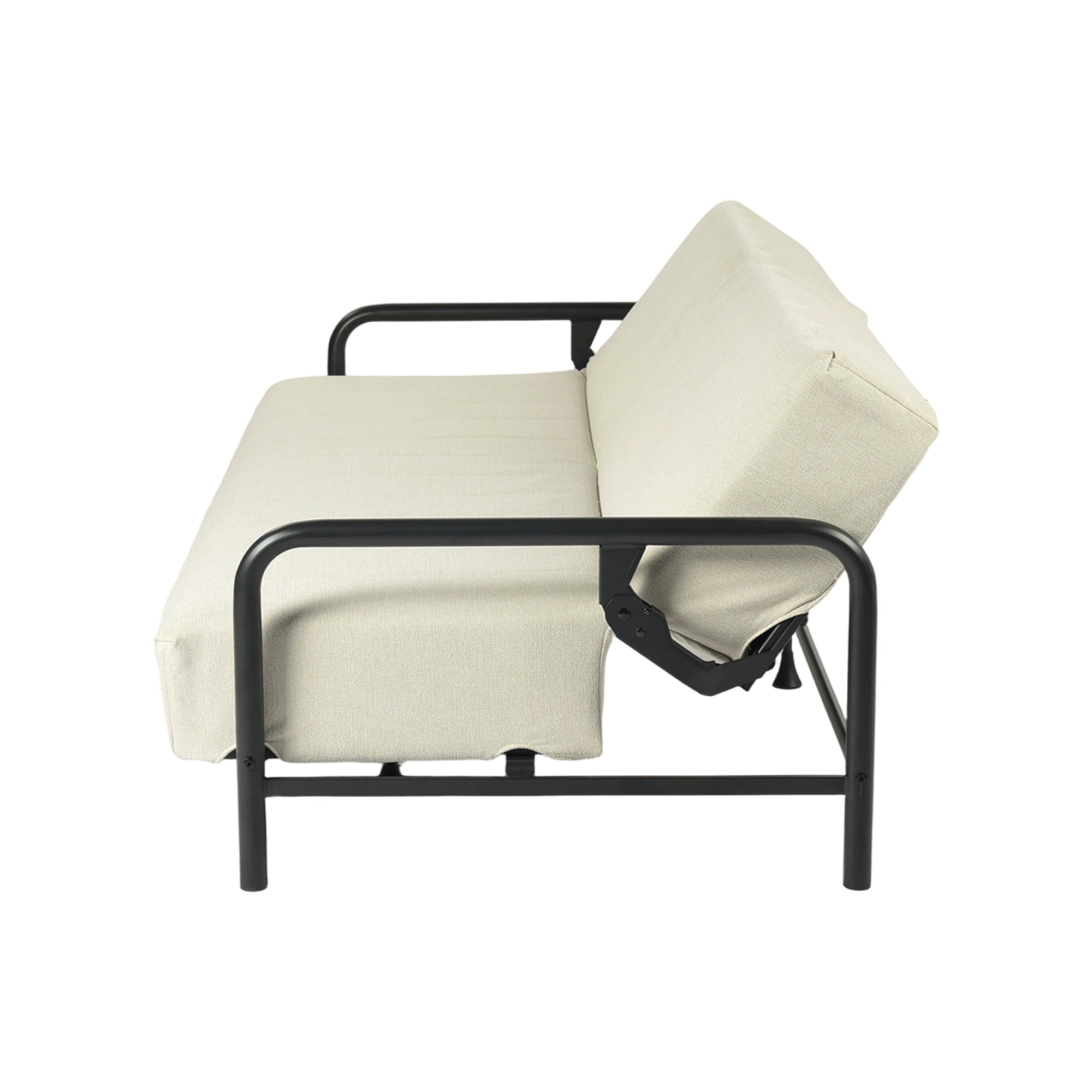 CLICKO 78.7" Modern Cream Fabric 3-Seat Sofa with Adjustable Backrest