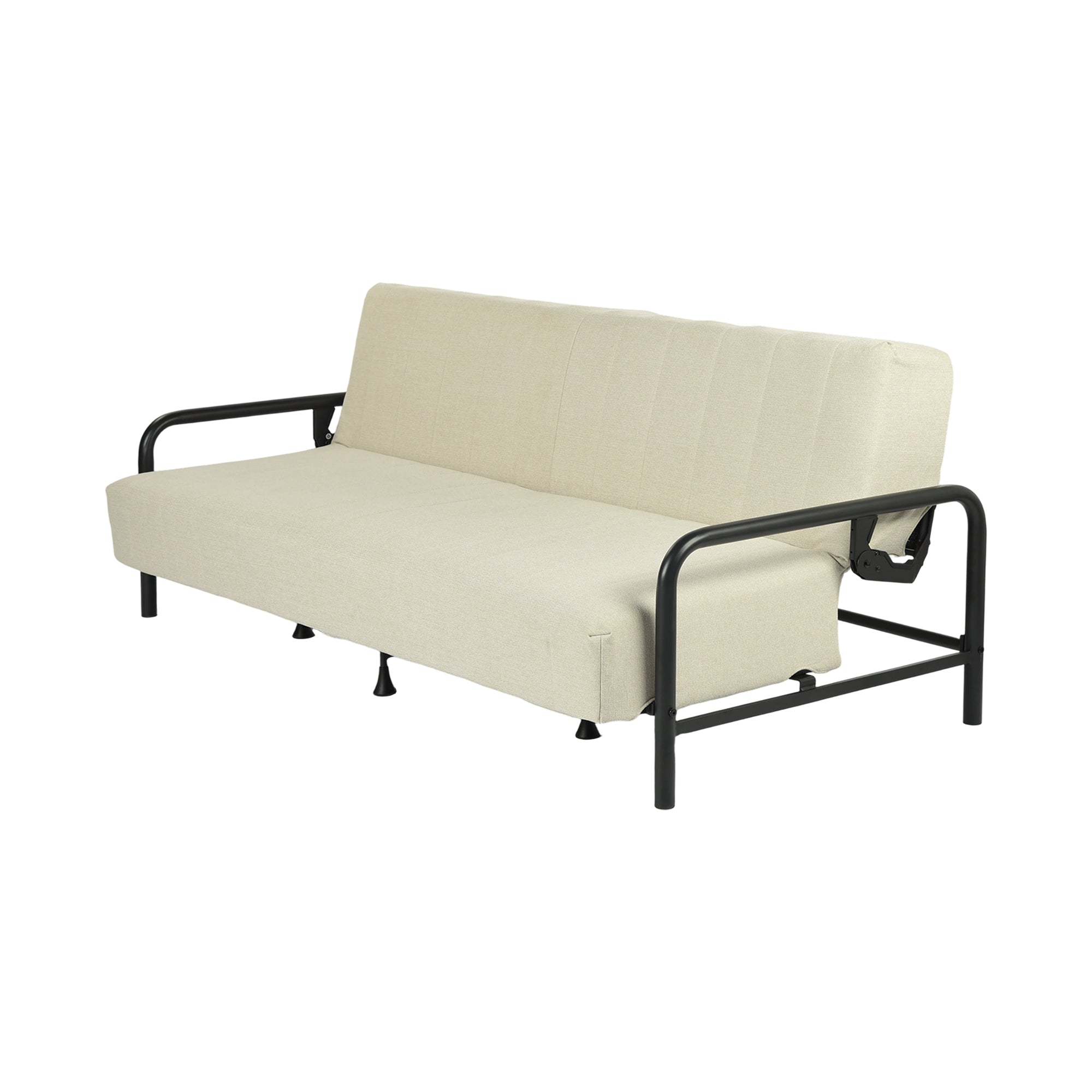 CLICKO 78.7" Modern Cream Fabric 3-Seat Sofa with Adjustable Backrest