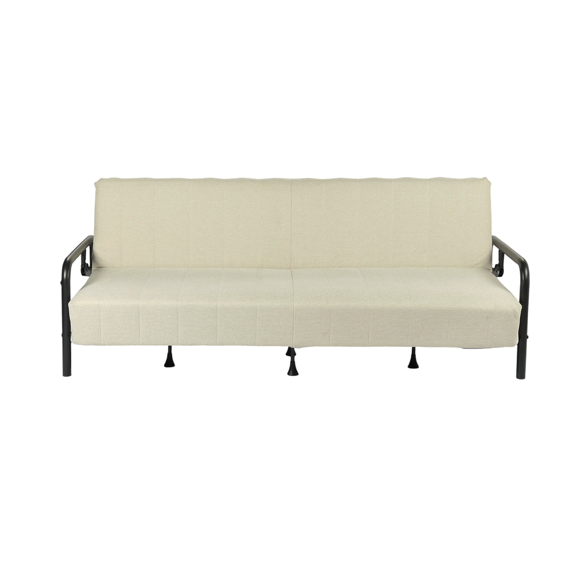 CLICKO 78.7" Modern Cream Fabric 3-Seat Sofa with Adjustable Backrest