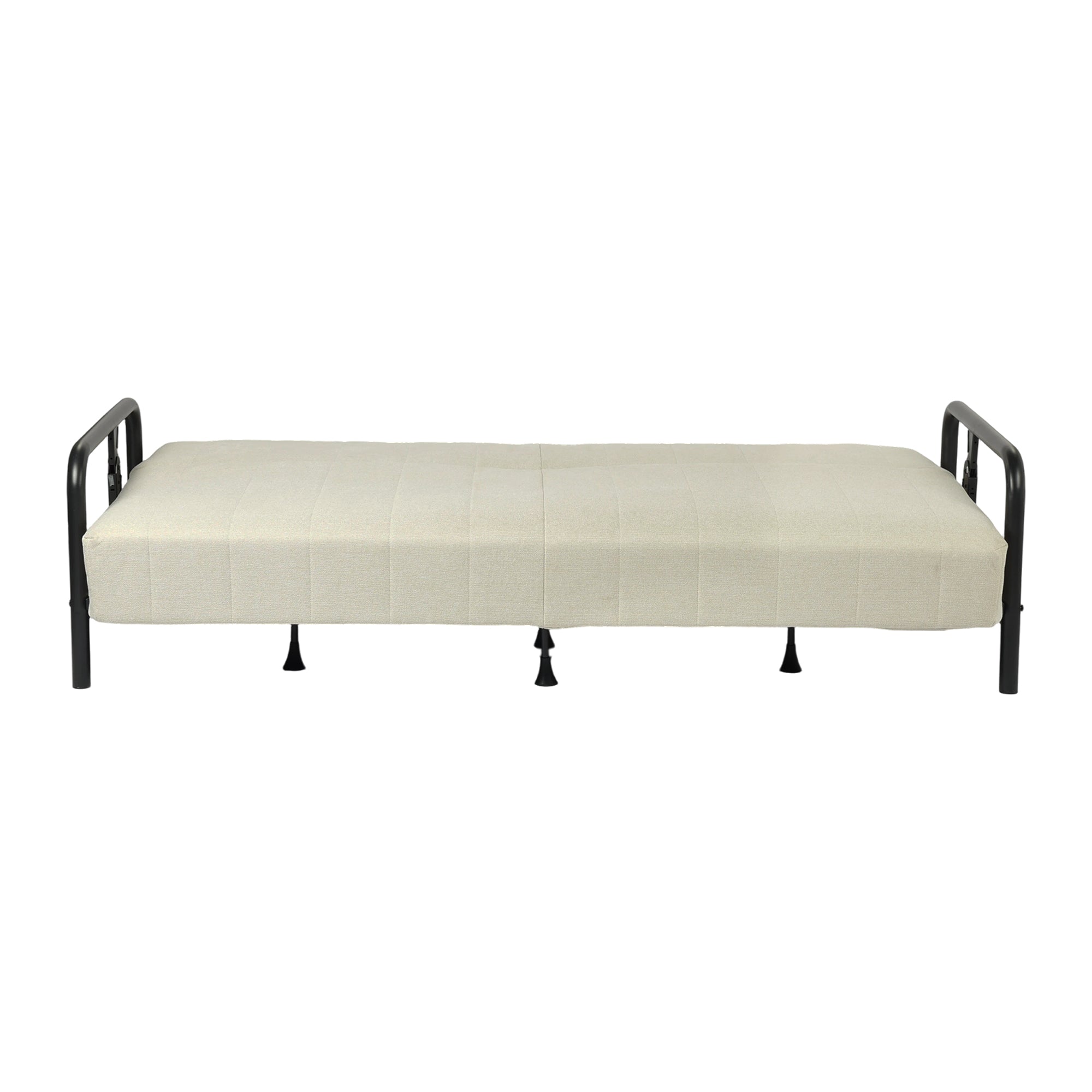 CLICKO 78.7" Modern Cream Fabric 3-Seat Sofa with Adjustable Backrest