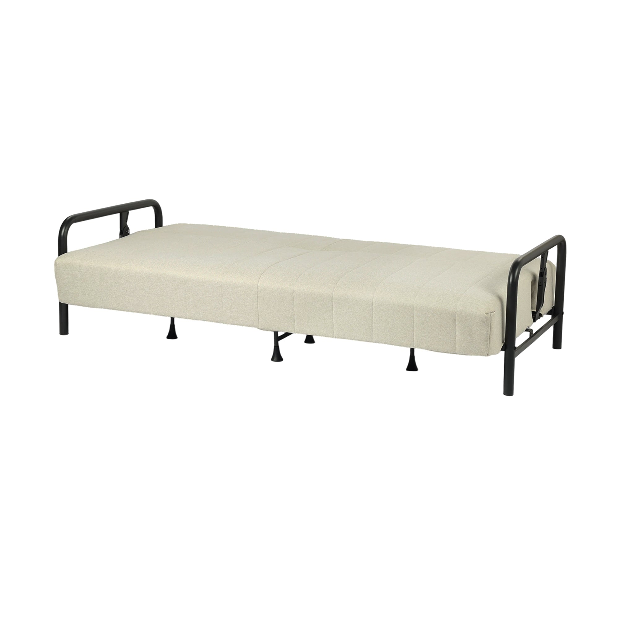 CLICKO 78.7" Modern Cream Fabric 3-Seat Sofa with Adjustable Backrest